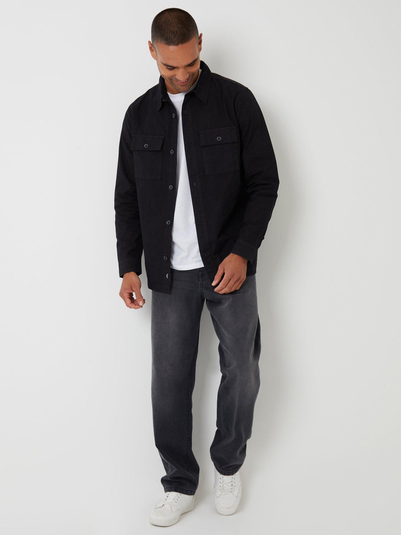 Image 3 of 4 of Threadbare Lightweight Cotton Shacket In Black
