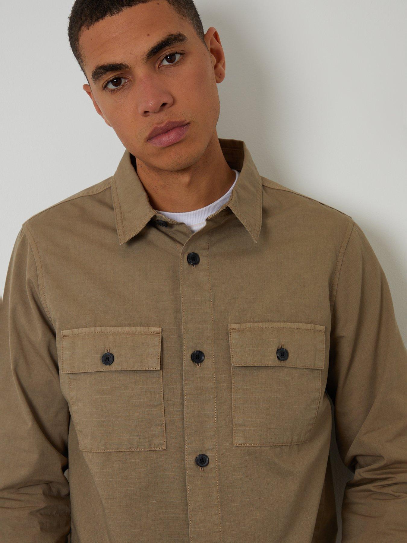 Image 4 of 5 of Threadbare Lightweight Cotton Shacket In Taupe