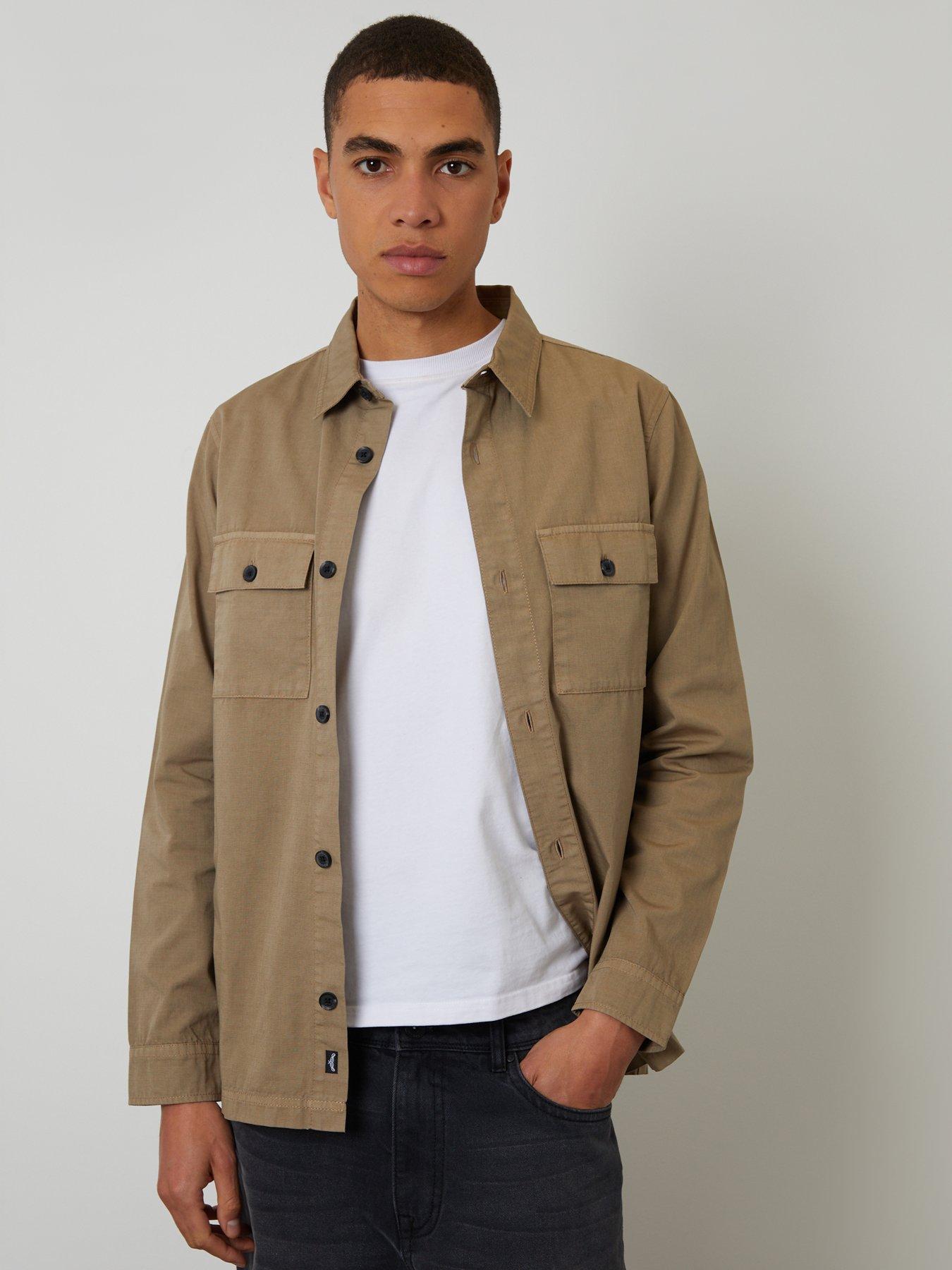 Image 5 of 5 of Threadbare Lightweight Cotton Shacket In Taupe