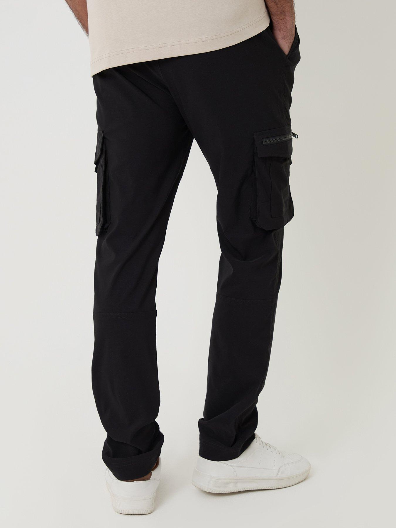 Image 2 of 4 of Threadbare Slim Fit Stretch Cargo Trousers In Black