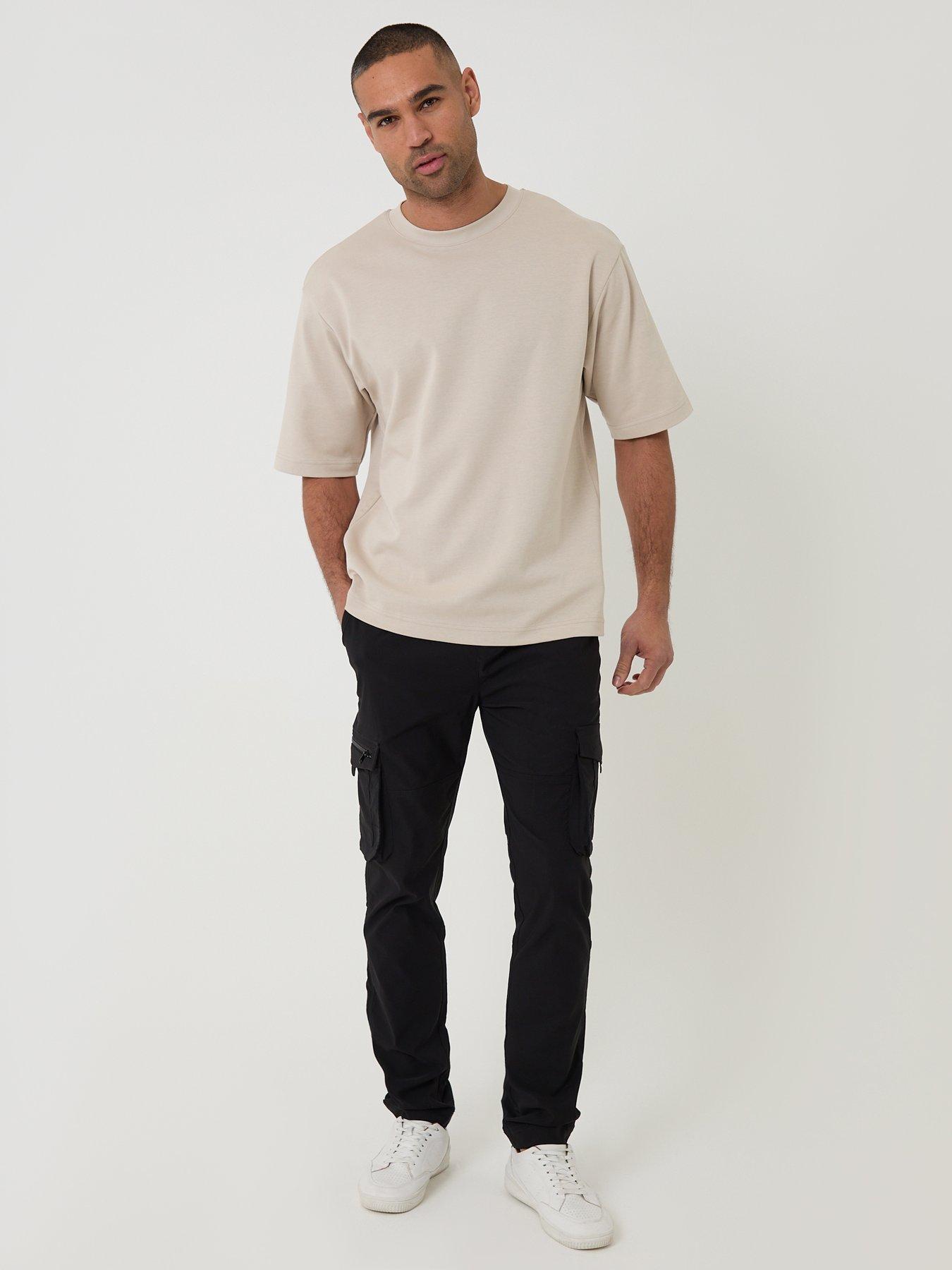 Image 3 of 4 of Threadbare Slim Fit Stretch Cargo Trousers In Black