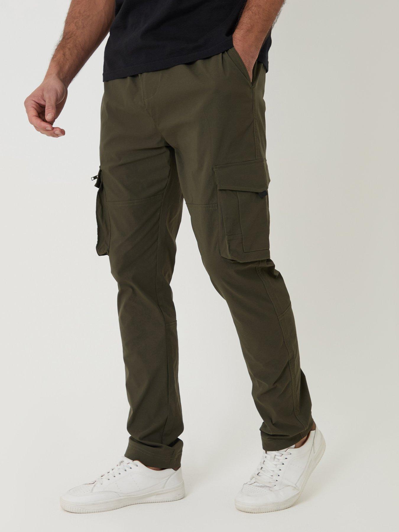 Image 1 of 4 of Threadbare Mens Slim Fit Stretch Cargo Trousers - Khaki