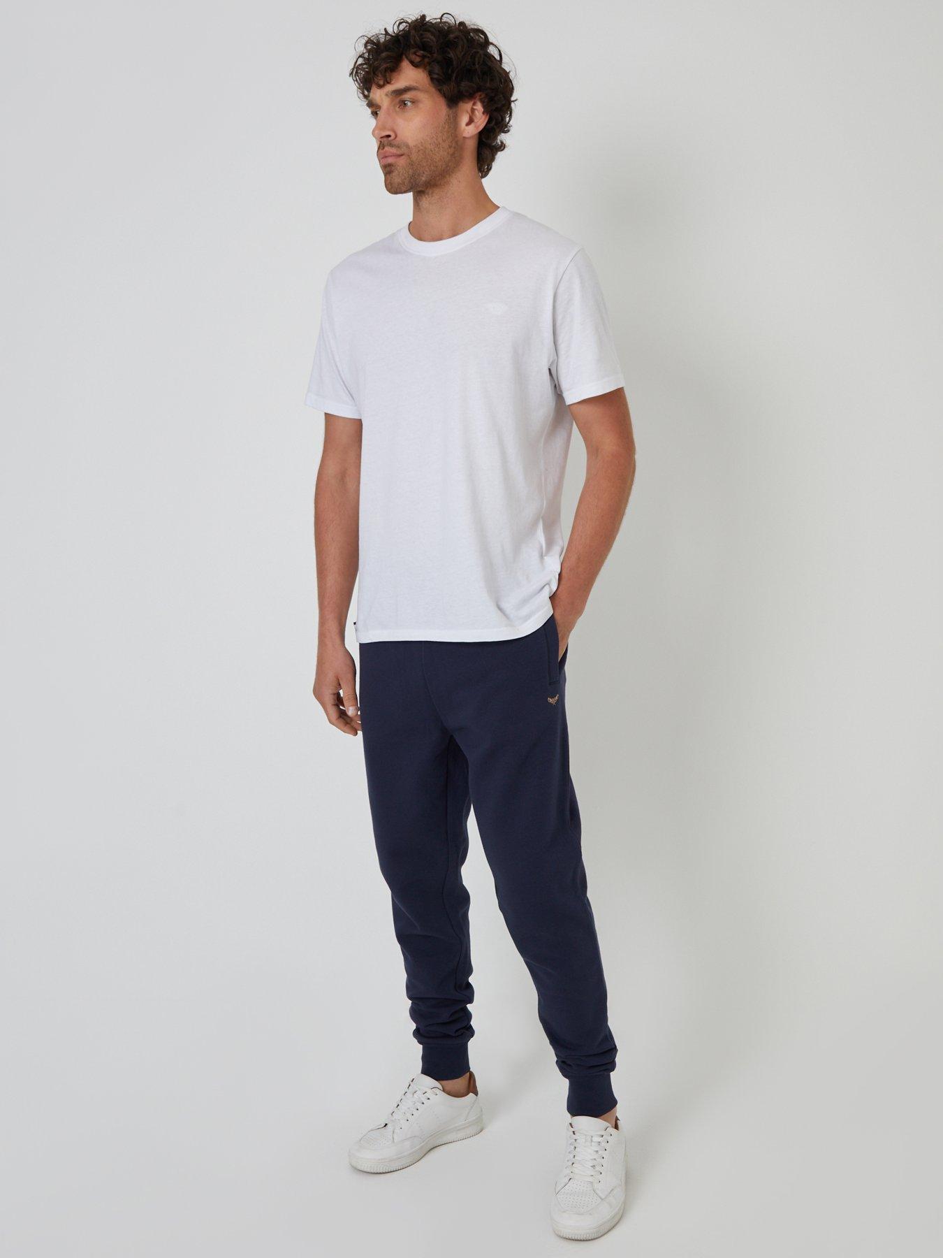 Image 3 of 4 of Threadbare Mens Regular Fit Cotton Rich Jogging Bottoms - Navy