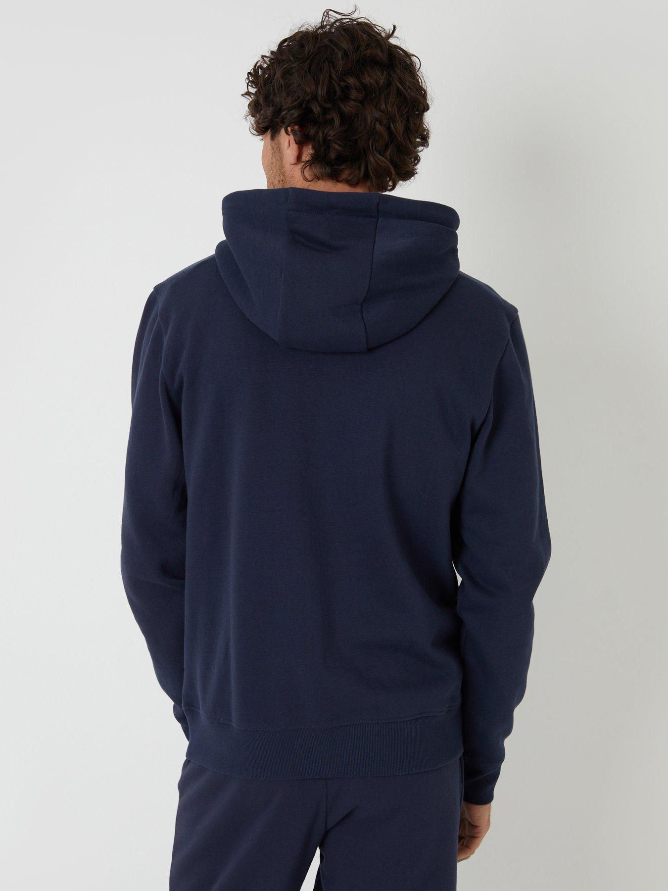 Image 2 of 4 of Threadbare Cotton Rich Overhead Hoodie In Navy