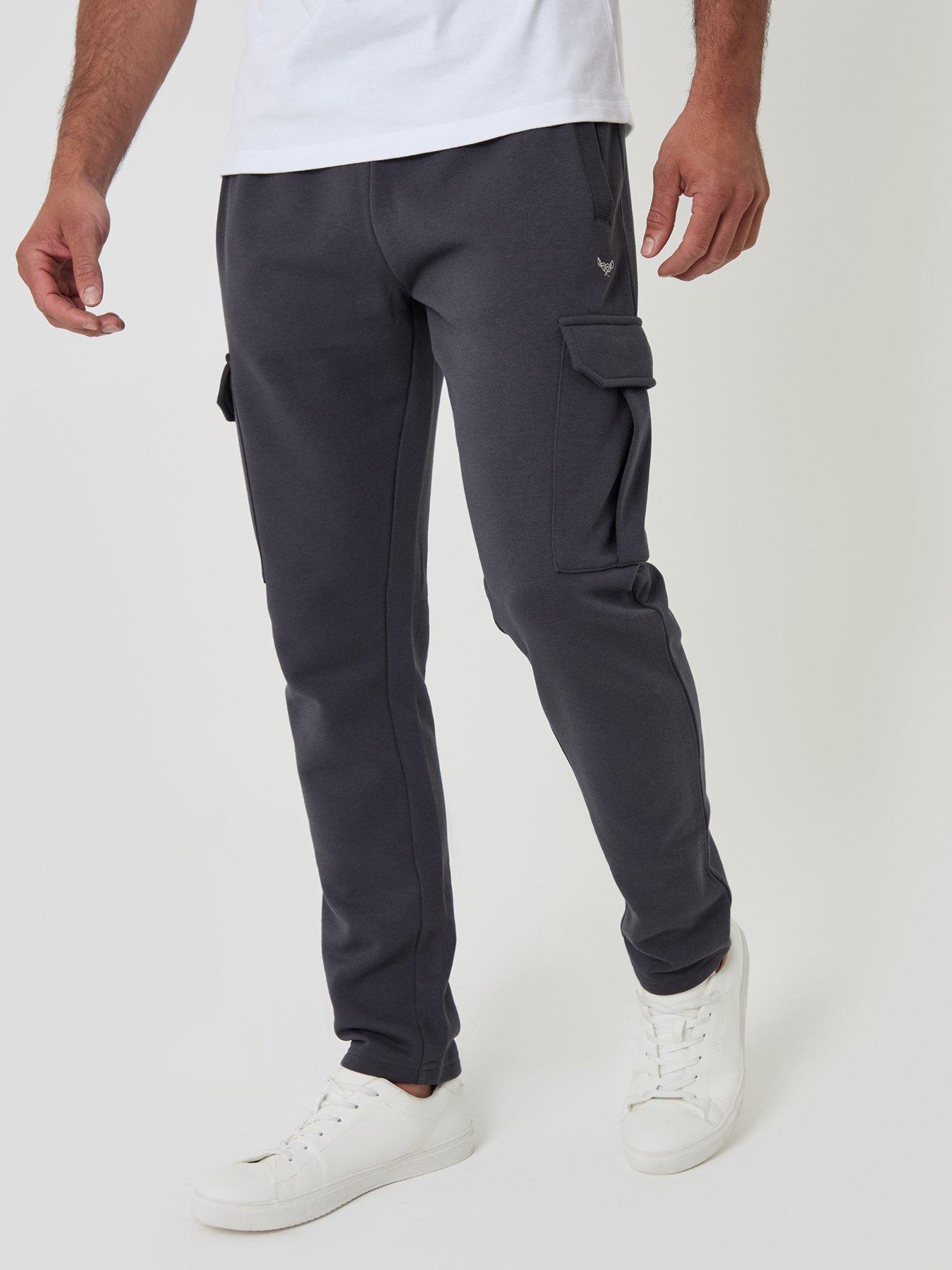 Image 1 of 4 of Threadbare Cotton Rich Cargo Joggers In Charcoal