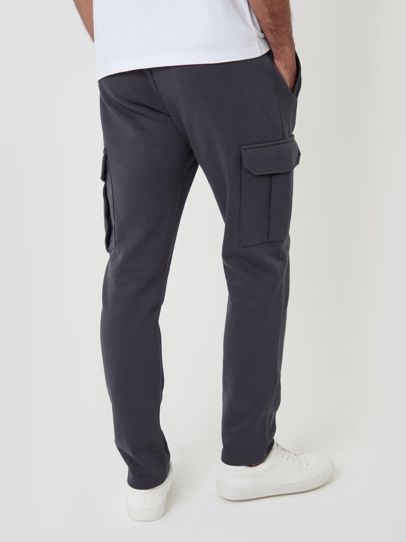 Image 2 of 4 of Threadbare Cotton Rich Cargo Joggers In Charcoal