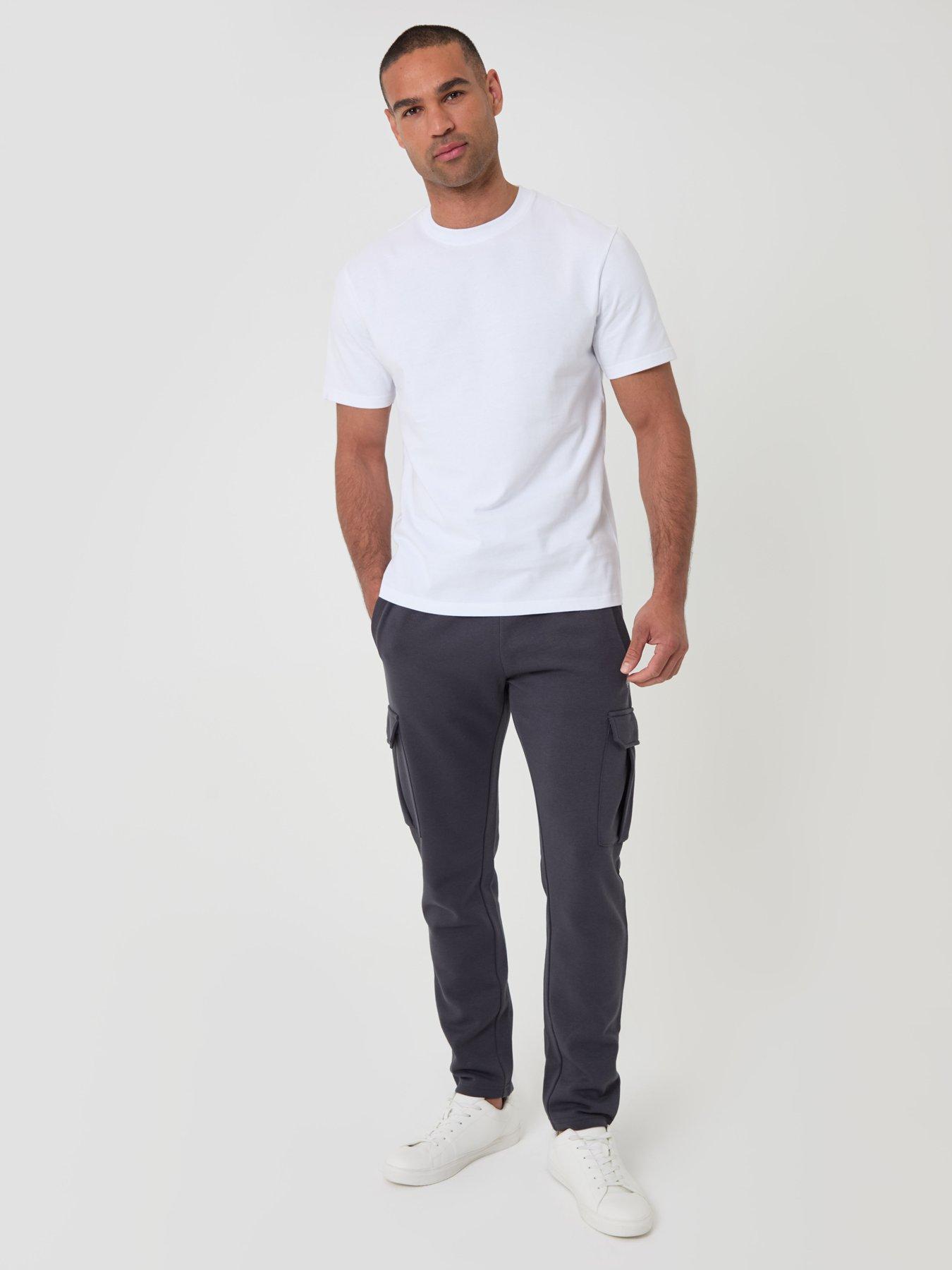Image 3 of 4 of Threadbare Cotton Rich Cargo Joggers In Charcoal