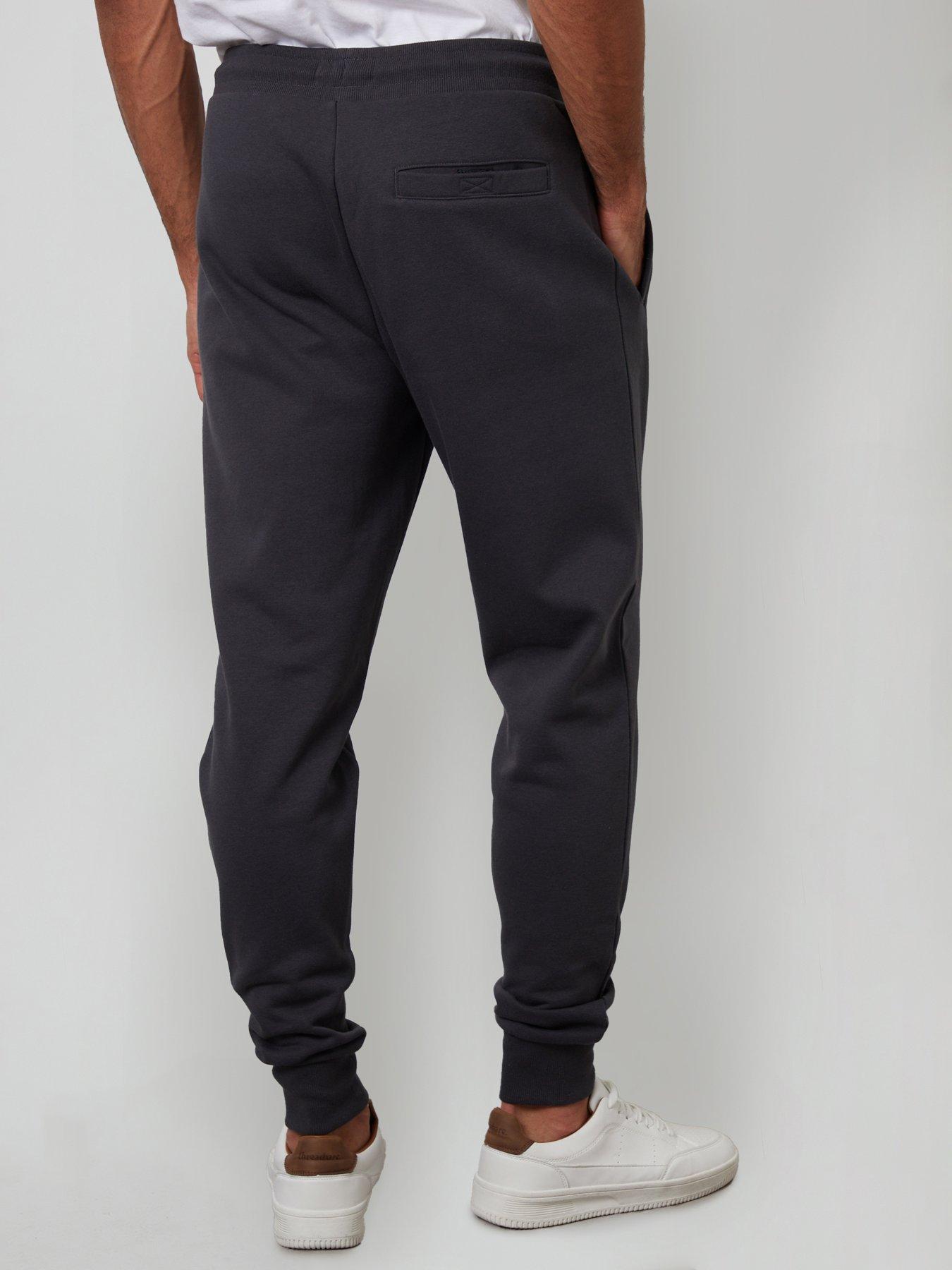 Image 2 of 4 of Threadbare Regular Fit Cotton Rich Joggers In Charcoal