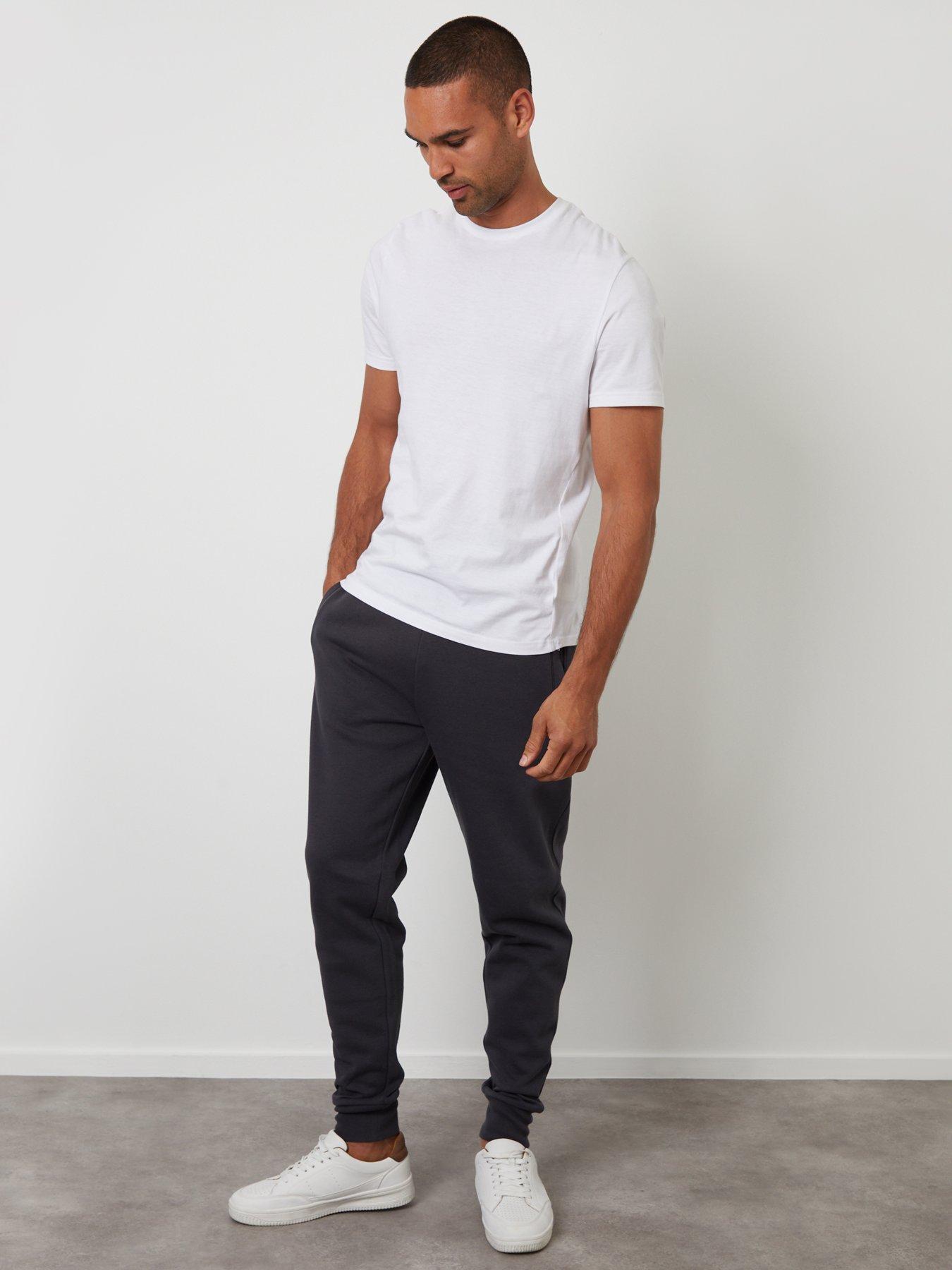 Image 3 of 4 of Threadbare Regular Fit Cotton Rich Joggers In Charcoal