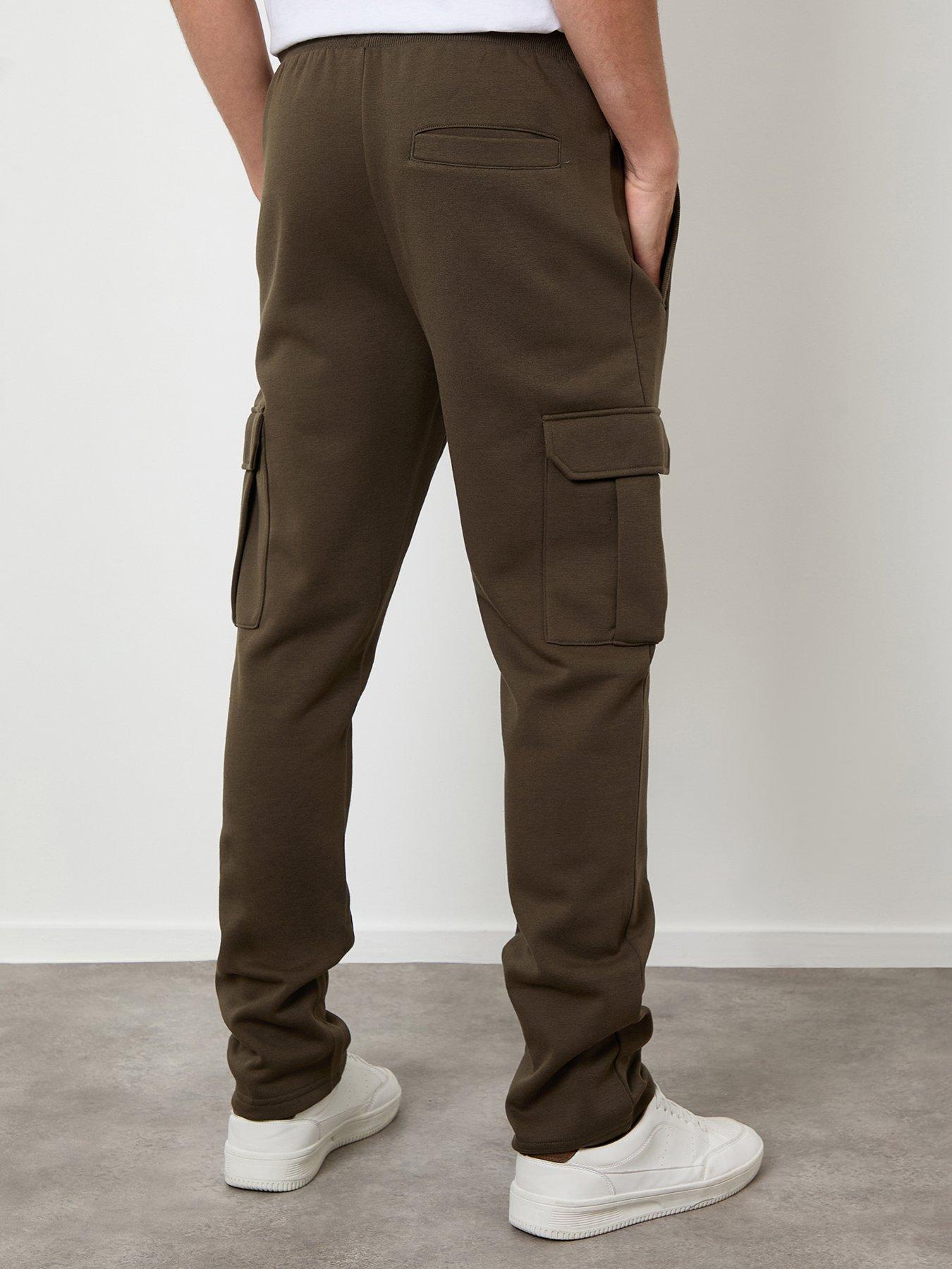 Image 2 of 4 of Threadbare Mens Cotton-Rich Cargo Tapered Jogging Bottoms - Green