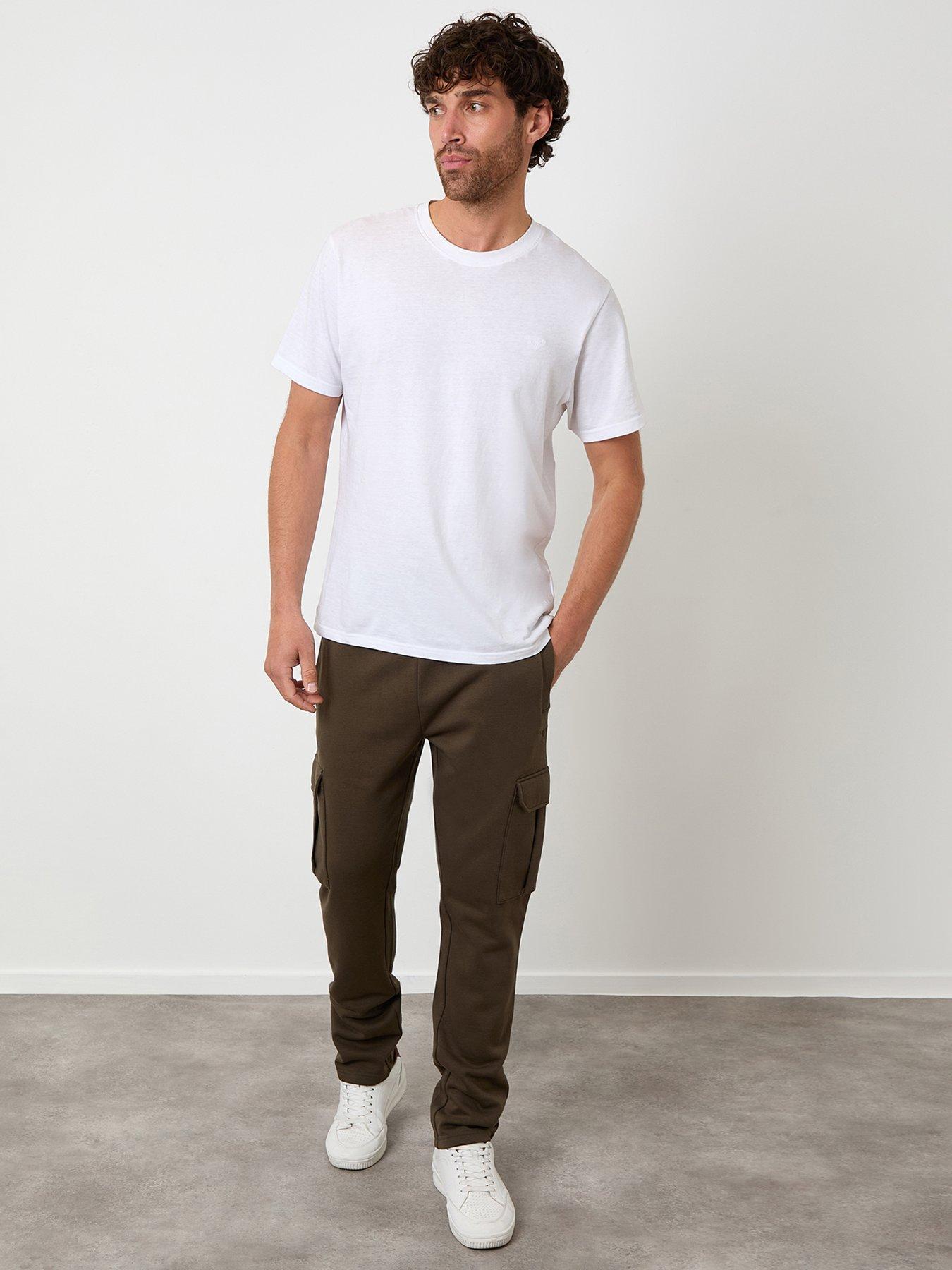 Image 3 of 4 of Threadbare Mens Cotton-Rich Cargo Tapered Jogging Bottoms - Green
