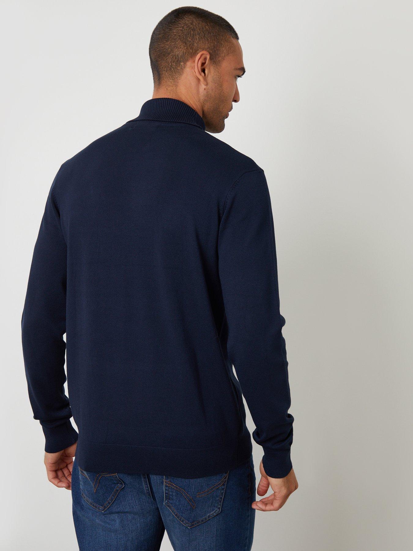 Image 2 of 4 of Threadbare Mens Roll Neck Fine Knit Jumper - Navy