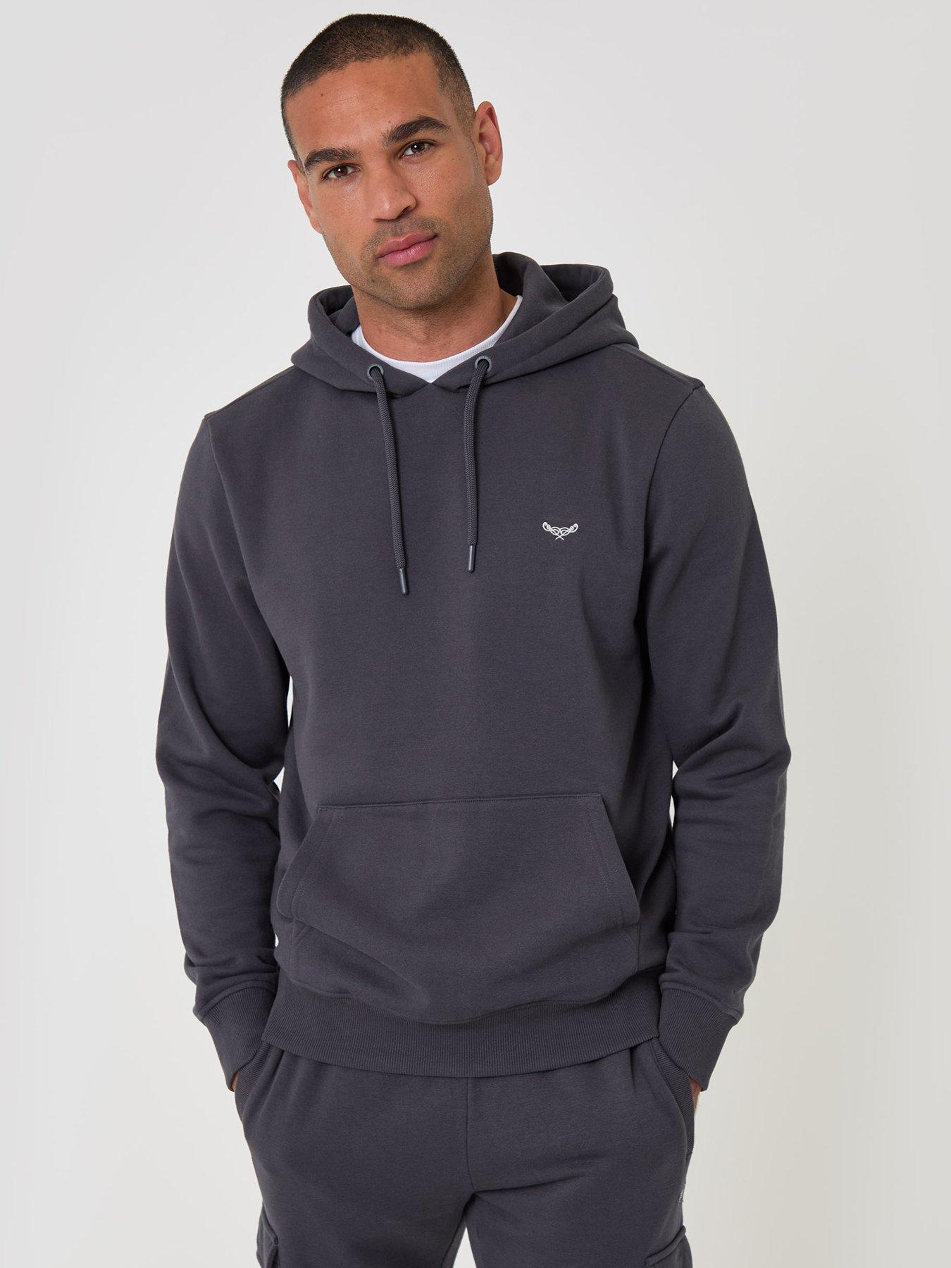Image 1 of 5 of Threadbare Cotton Rich Overhead Hoodie In Charcoal