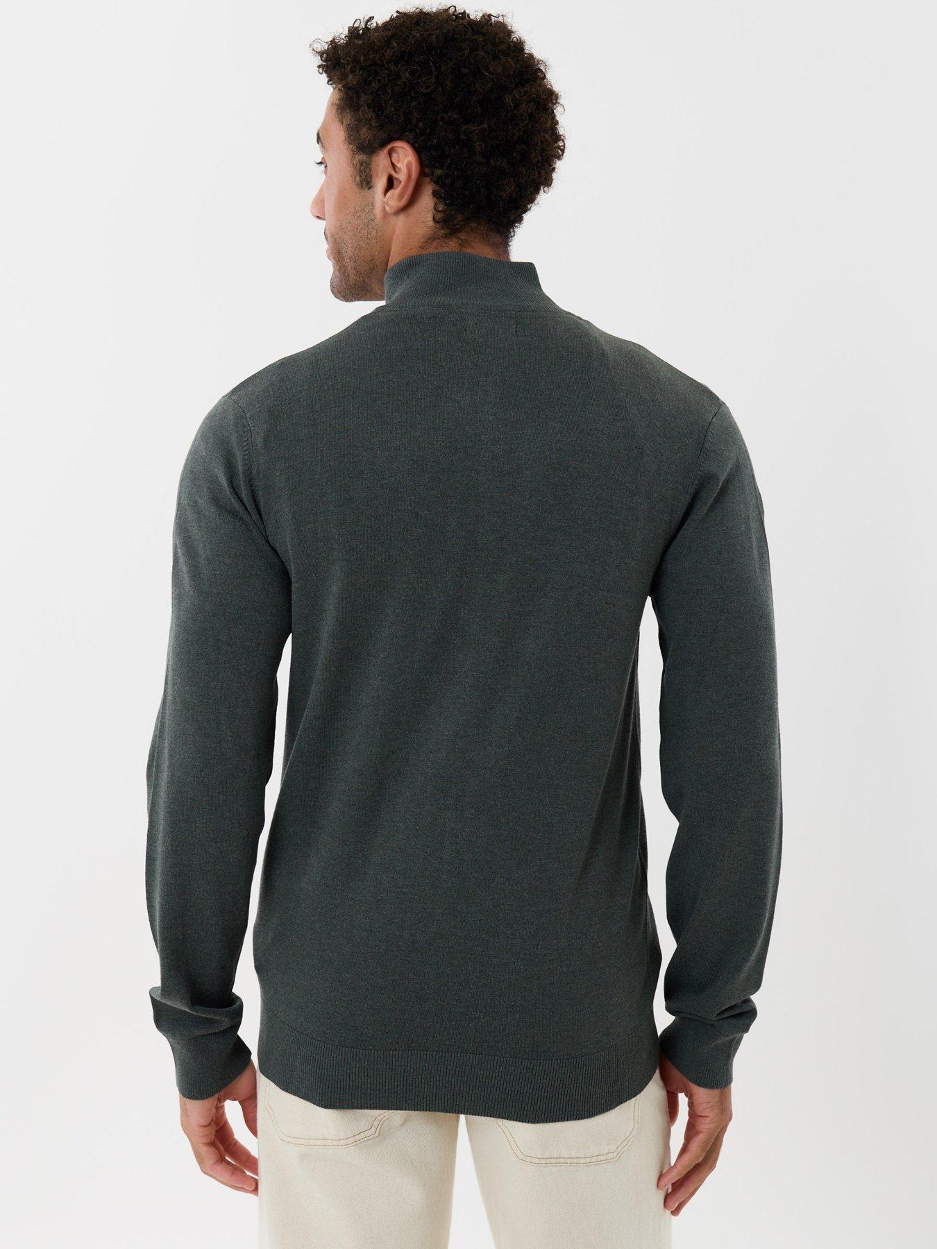 Image 2 of 4 of Threadbare Soft Knit Quarter Zip Jumper In Forest Green