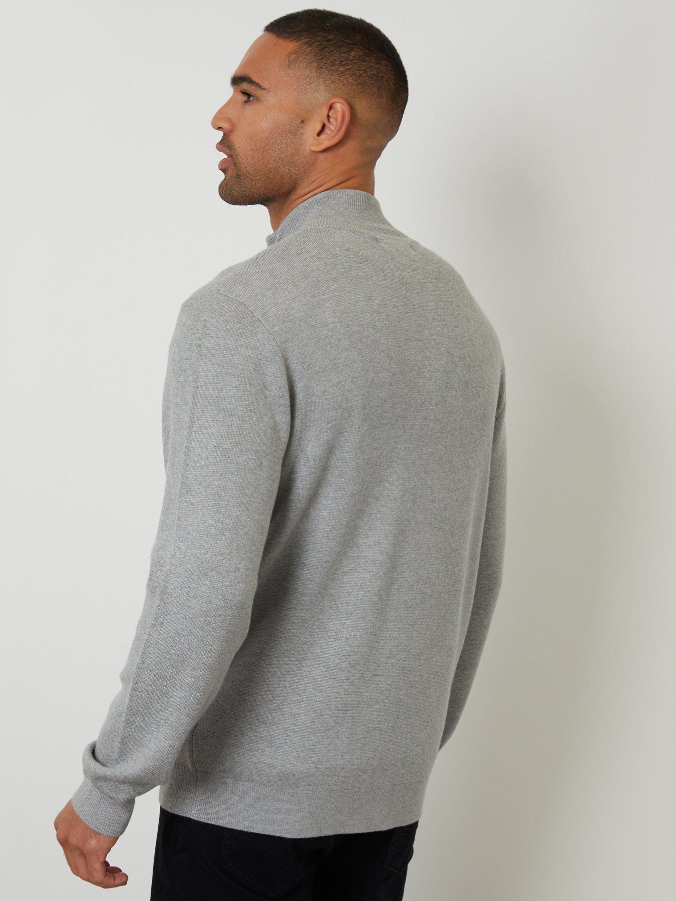 Image 2 of 5 of Threadbare Funnel Neck Zip Through Sweatshirt In Grey