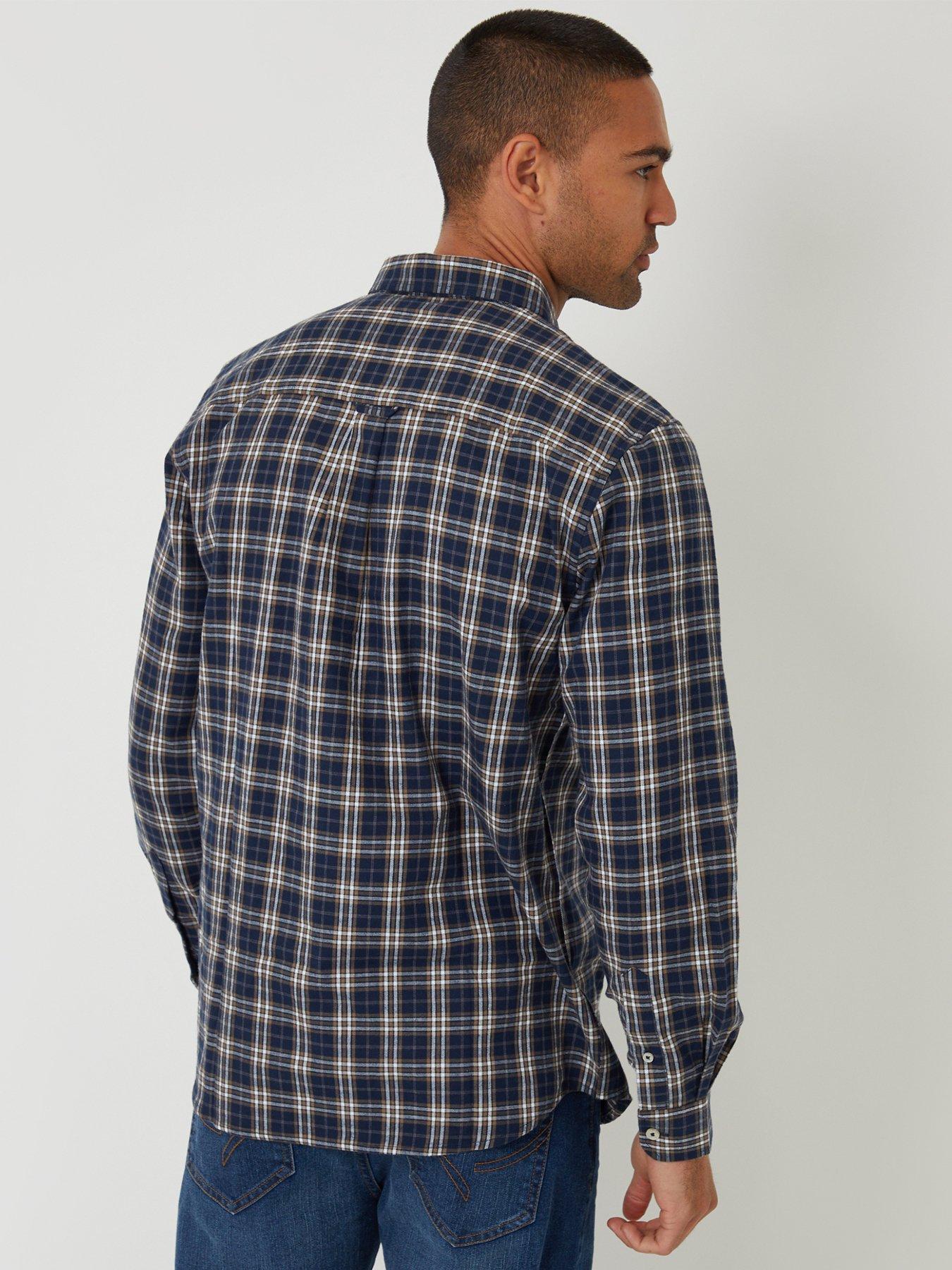 Image 2 of 5 of Threadbare Mens Brushed Cotton Check Regular Fit Shirt - Brown