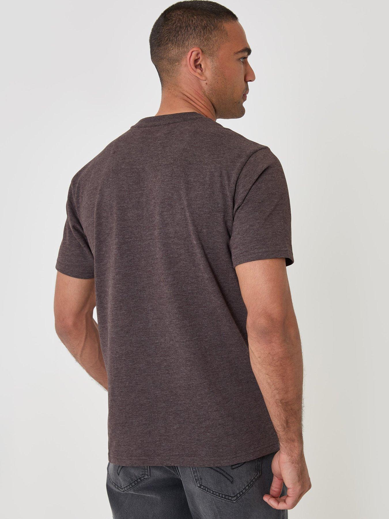 Image 2 of 4 of Threadbare Mens Heavyweight Crew Neck T-Shirt - Brown