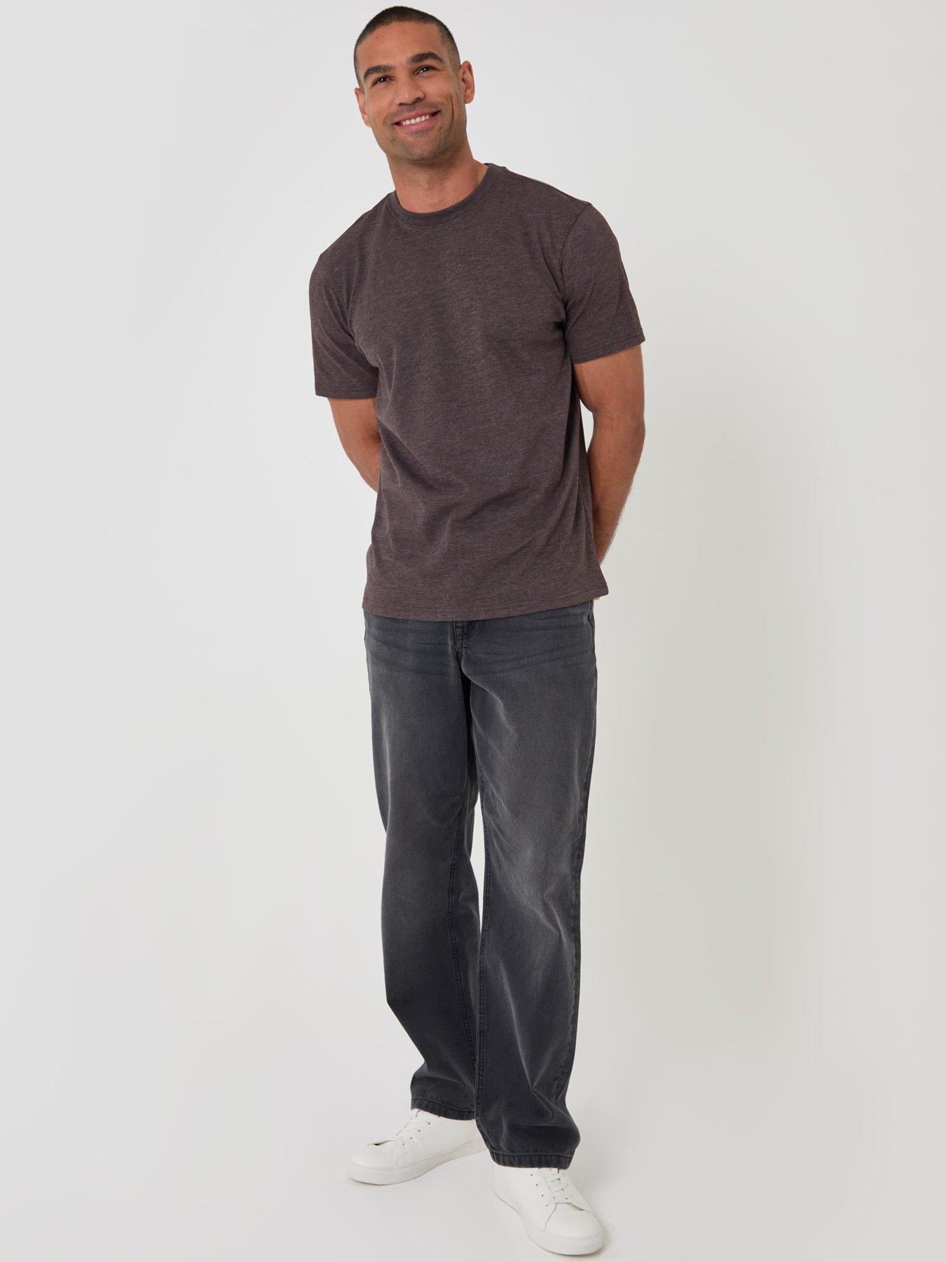 Image 3 of 4 of Threadbare Mens Heavyweight Crew Neck T-Shirt - Brown
