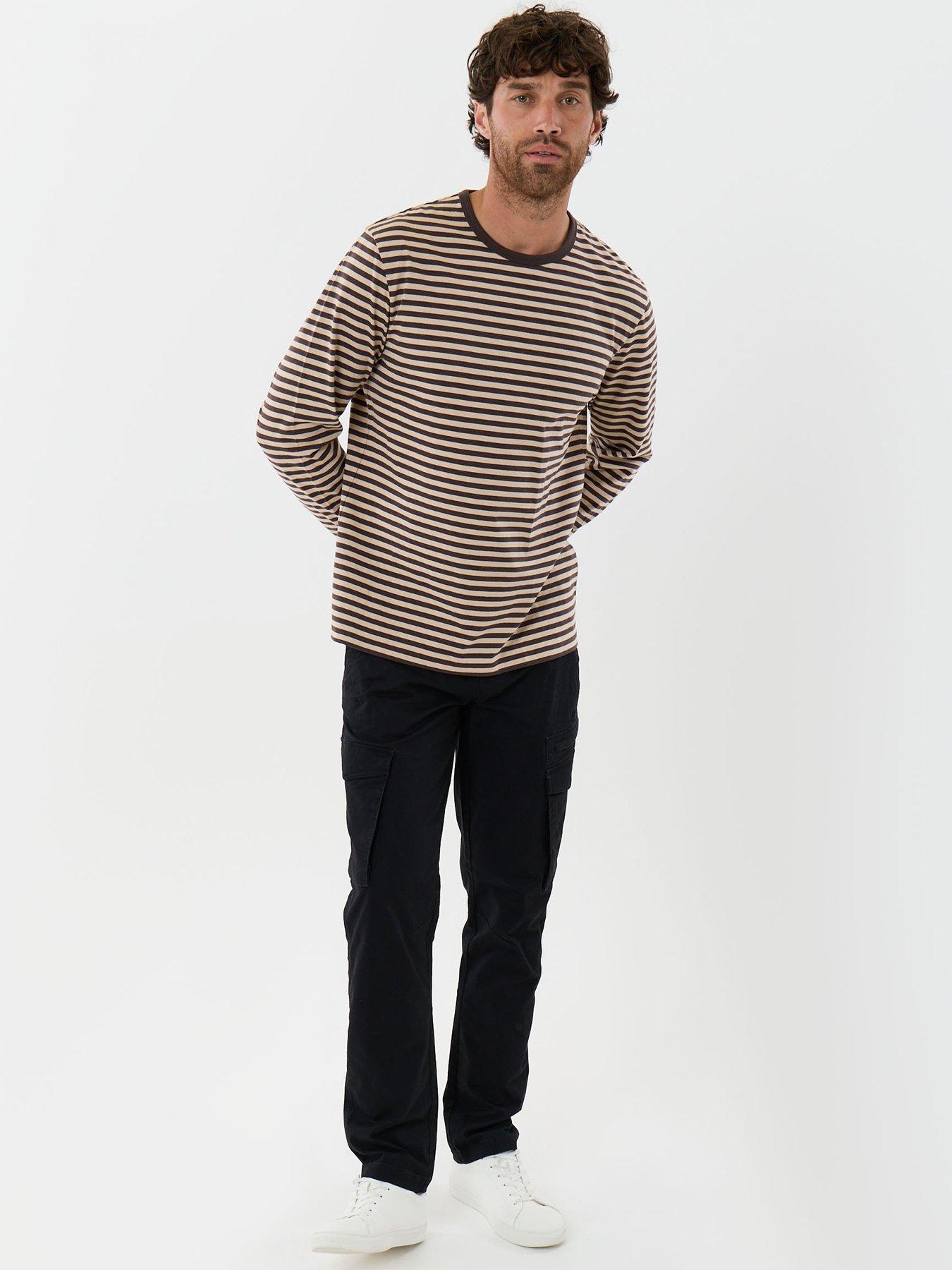 Image 3 of 5 of Threadbare Mens Slim Fit Stretch Cotton Cargo Trousers - Black