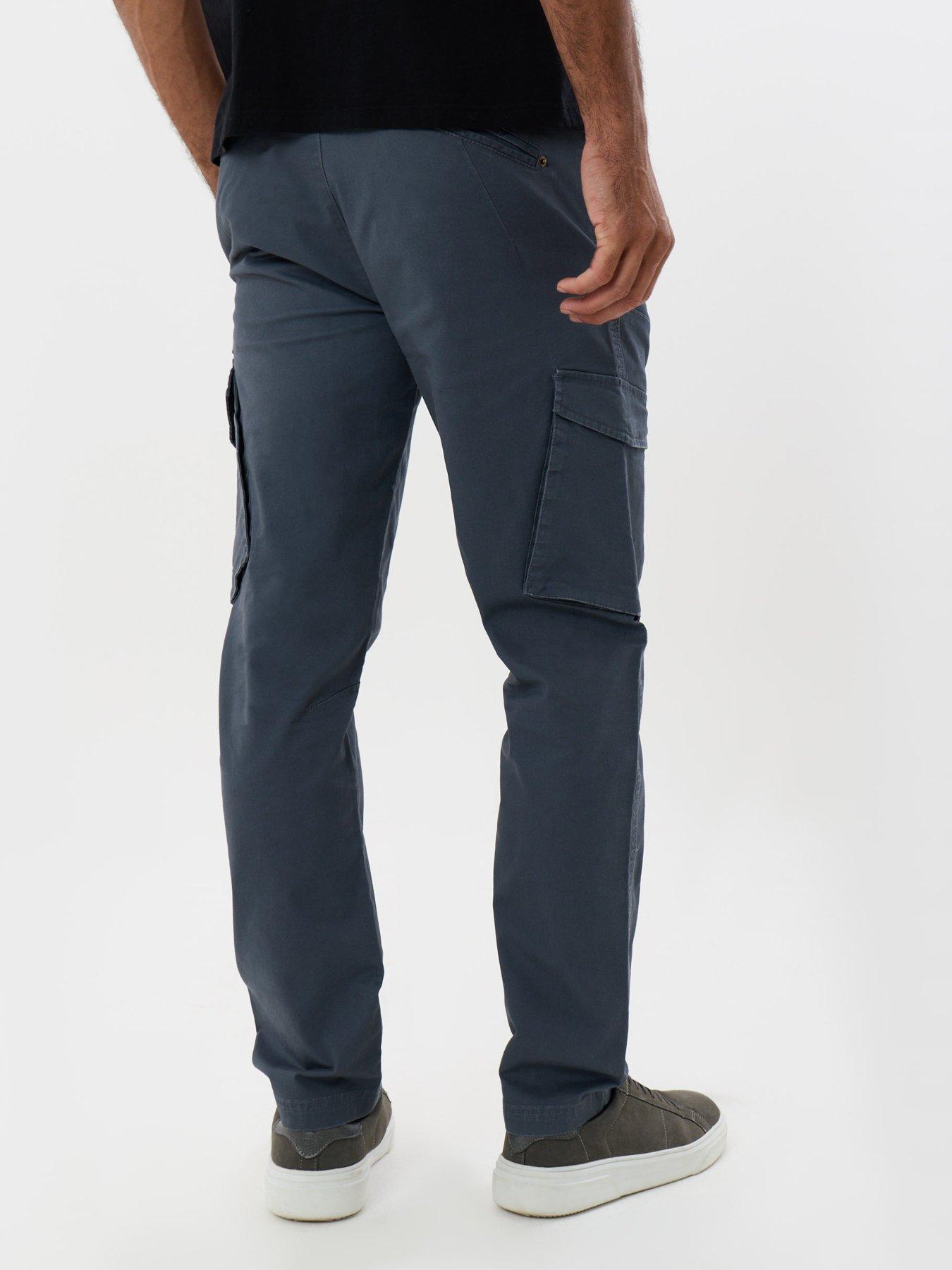 Image 2 of 4 of Threadbare Threadbare Mens Slim Fit Twill Cargo Trousers - Blue