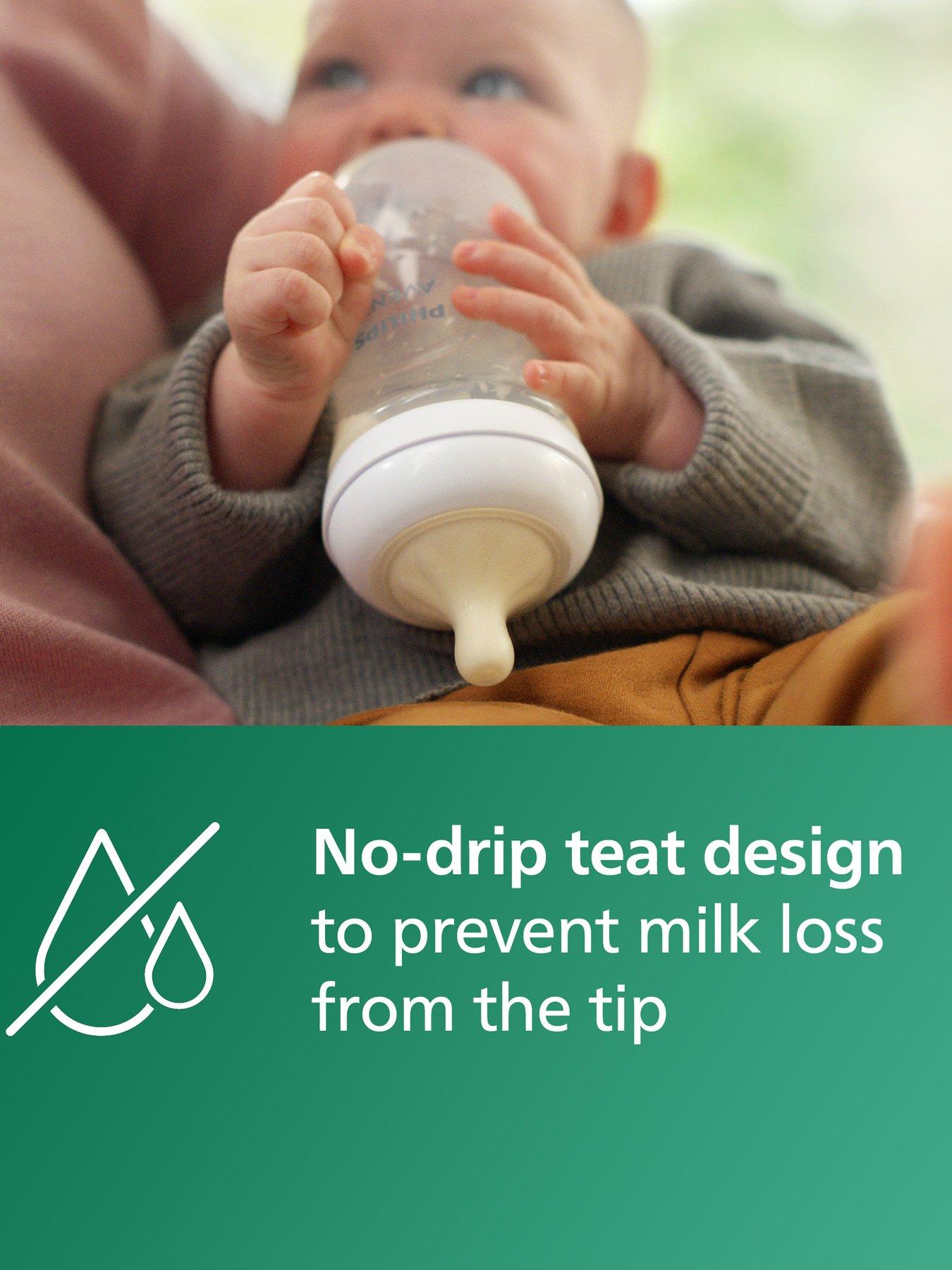 Image 3 of 7 of Avent Natural Response Glass Baby Bottle 4oz/120 ml with Slow Flow Teat (Flow 2), SCY930/01