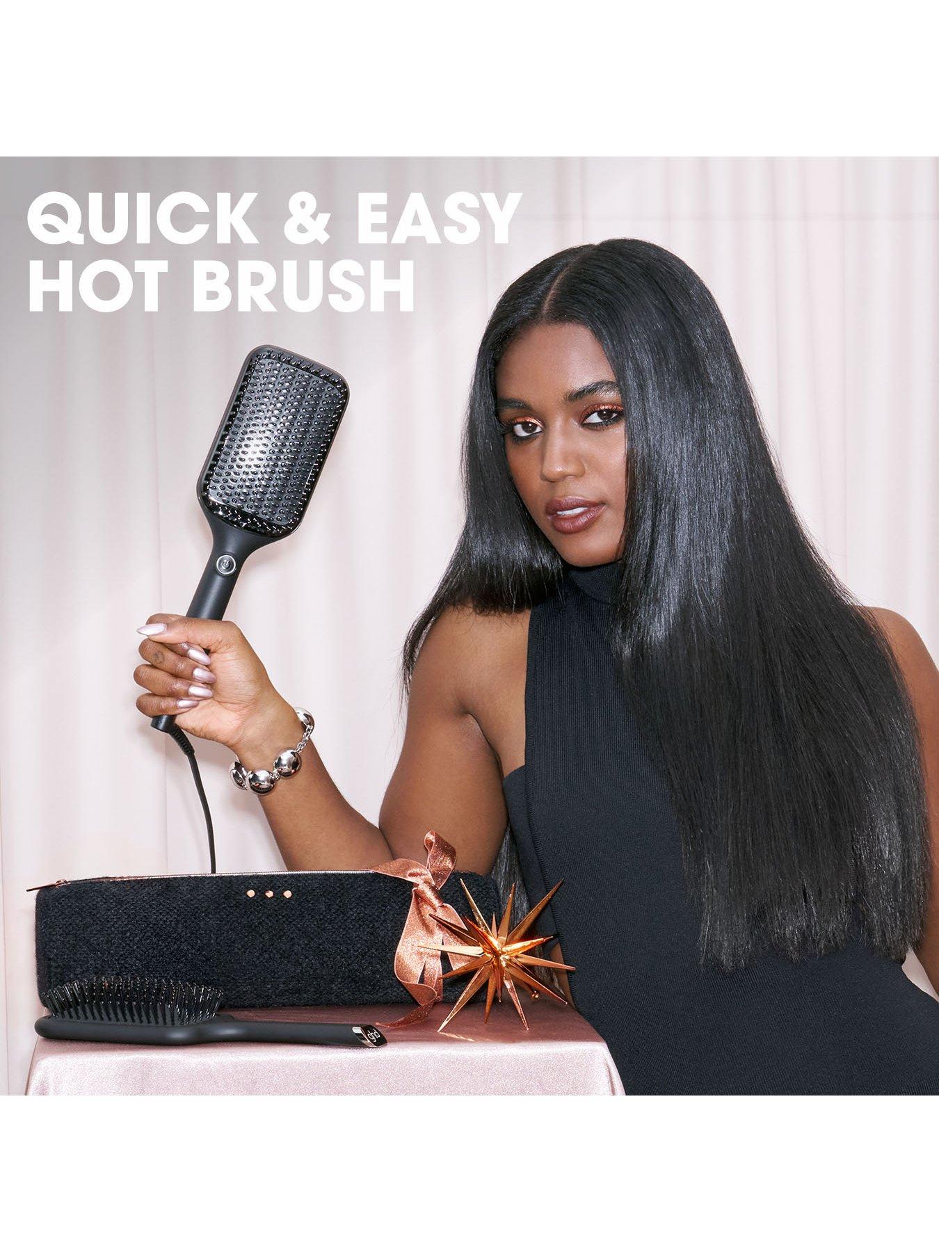 Image 3 of 8 of ghd ghd Glide+ Max Smoothing Hot Brush Festive Gift Set in Black