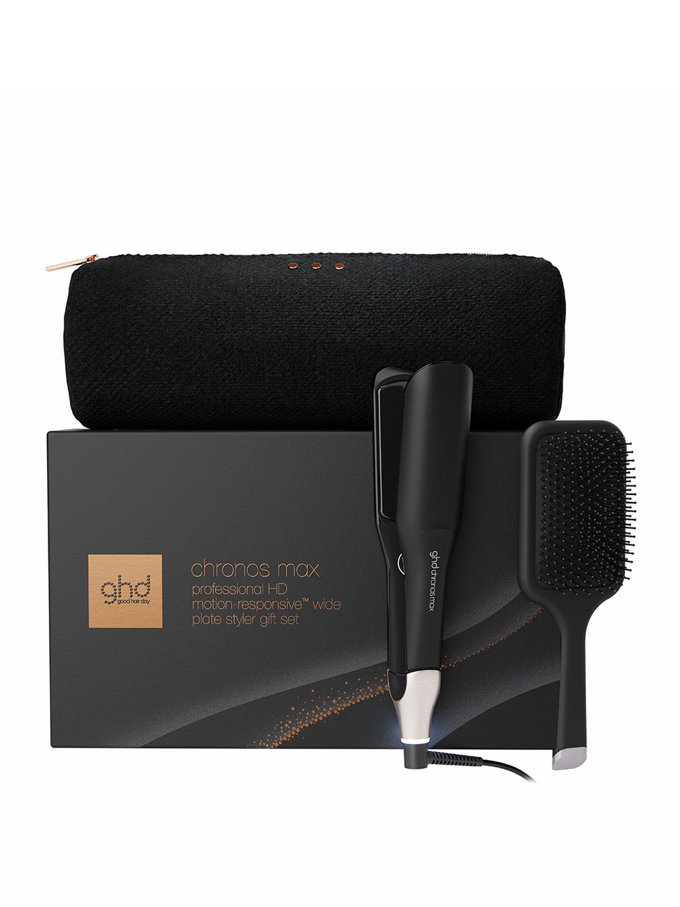 Image 1 of 7 of ghd ghd Chronos Max Best Wide Plate Hair Straightener Festive Gift Set in Black