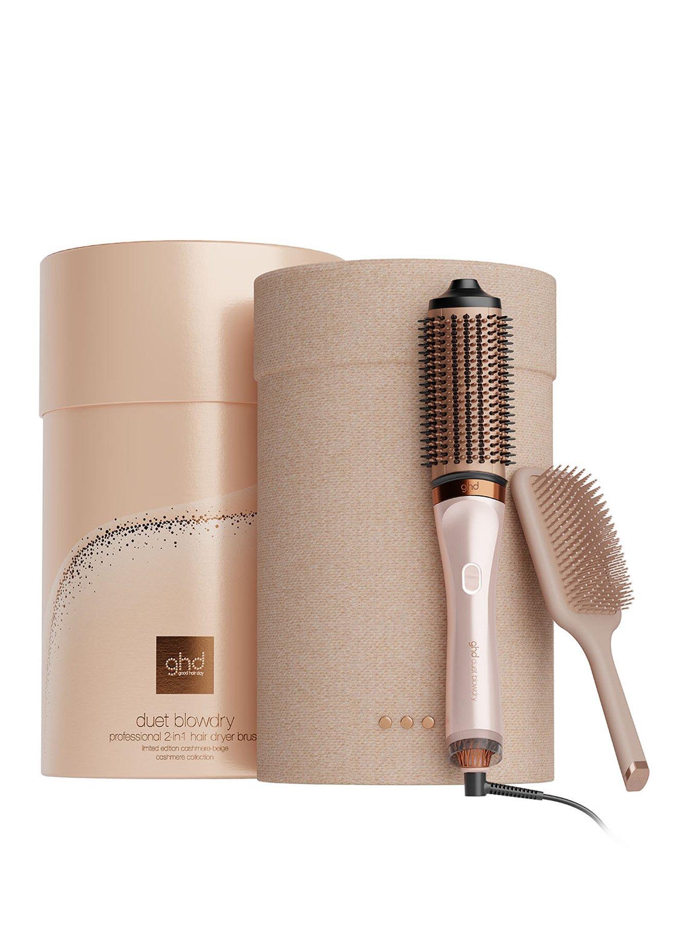 Image 1 of 8 of ghd ghd Duet Blowdry 2-in-1 Hair Dryer Brush Festive Gift Set In Cashmere Beige