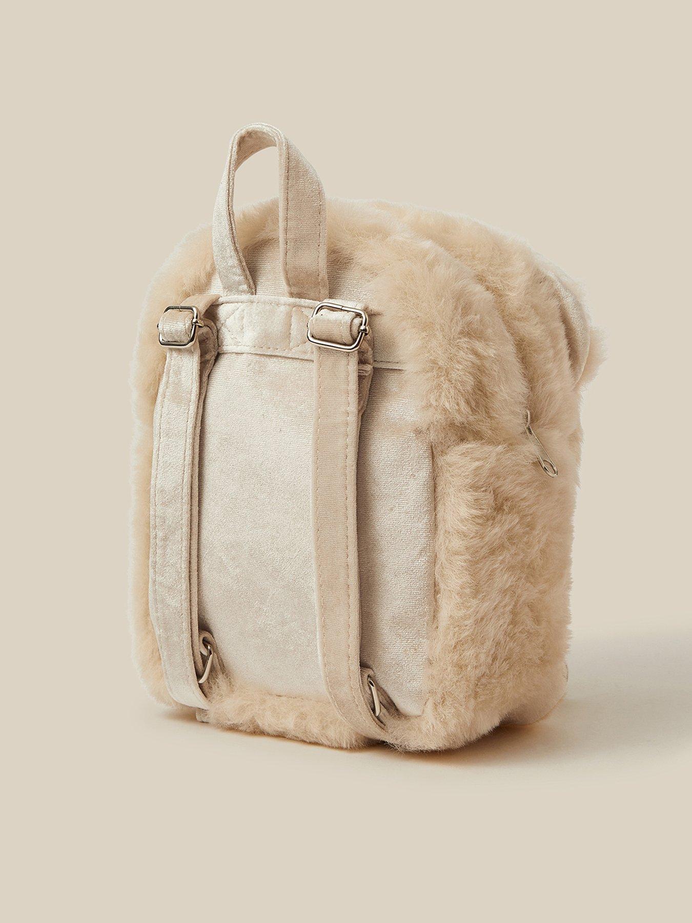 Image 2 of 4 of Monsoon Girls Teddy Bow Zip Backpack - Brown