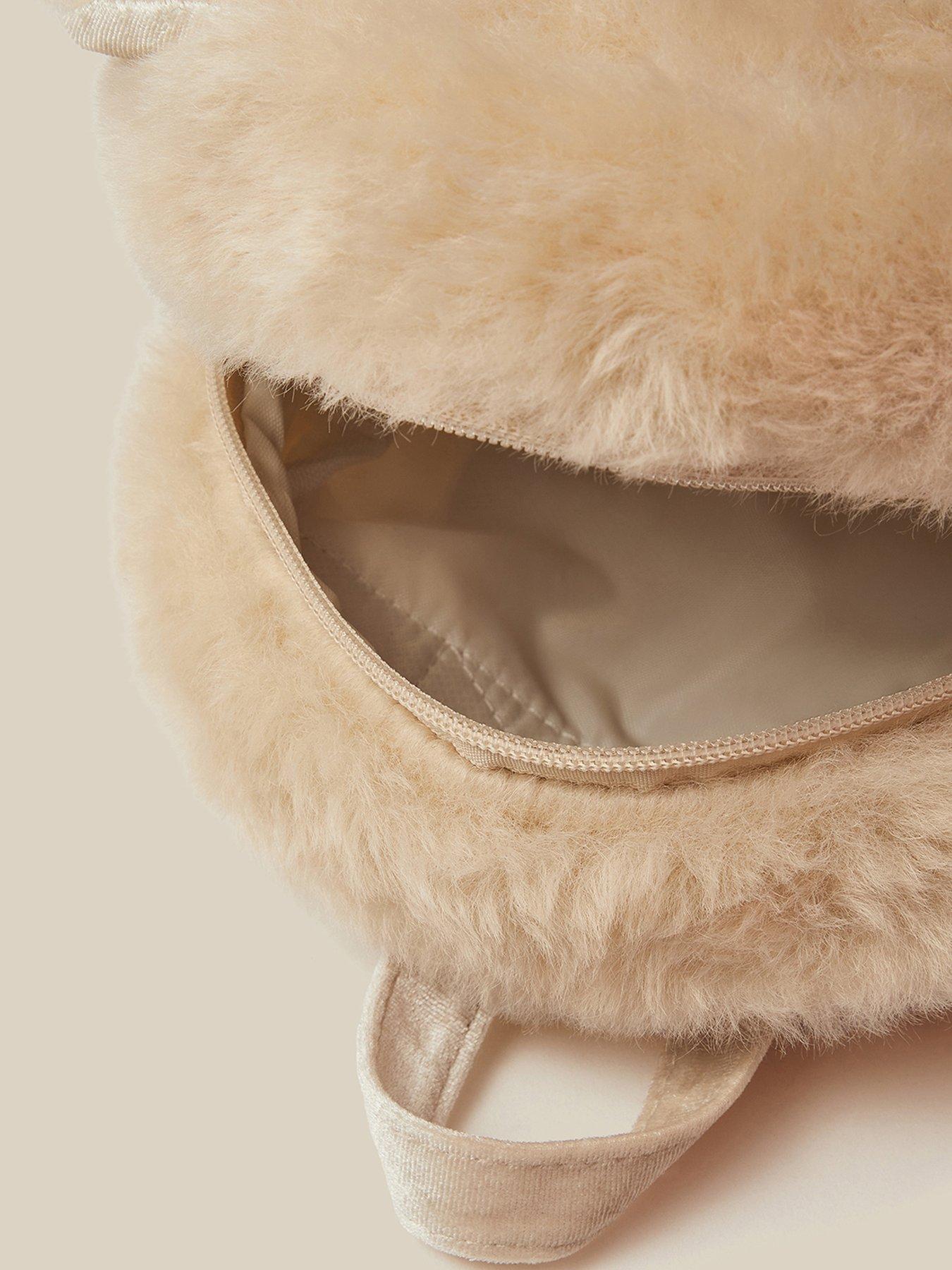 Image 4 of 4 of Monsoon Girls Teddy Bow Zip Backpack - Brown