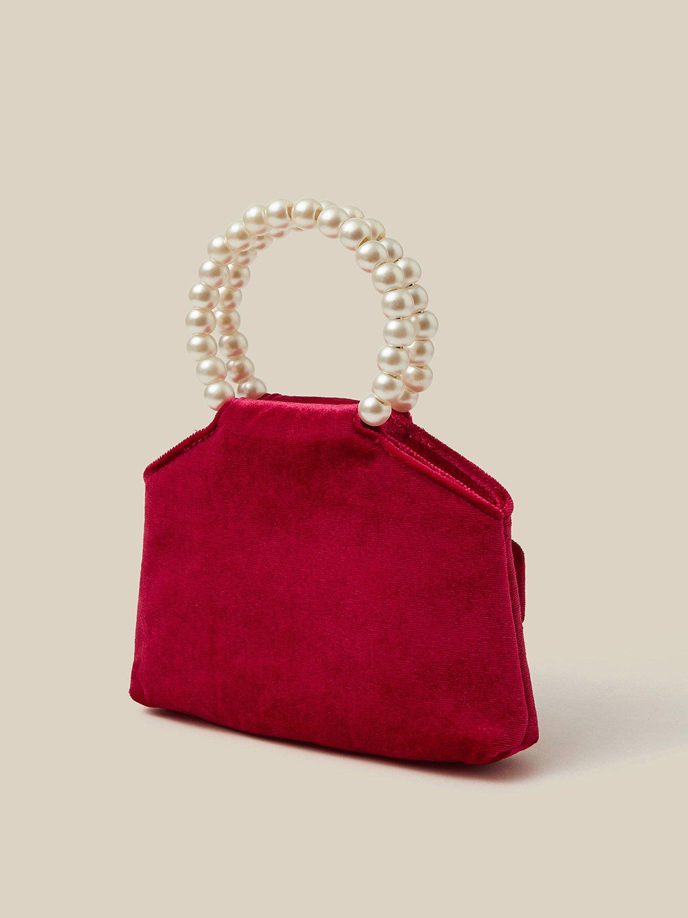 Image 2 of 4 of Monsoon Girls Leila Velvet Rose Bag - Red