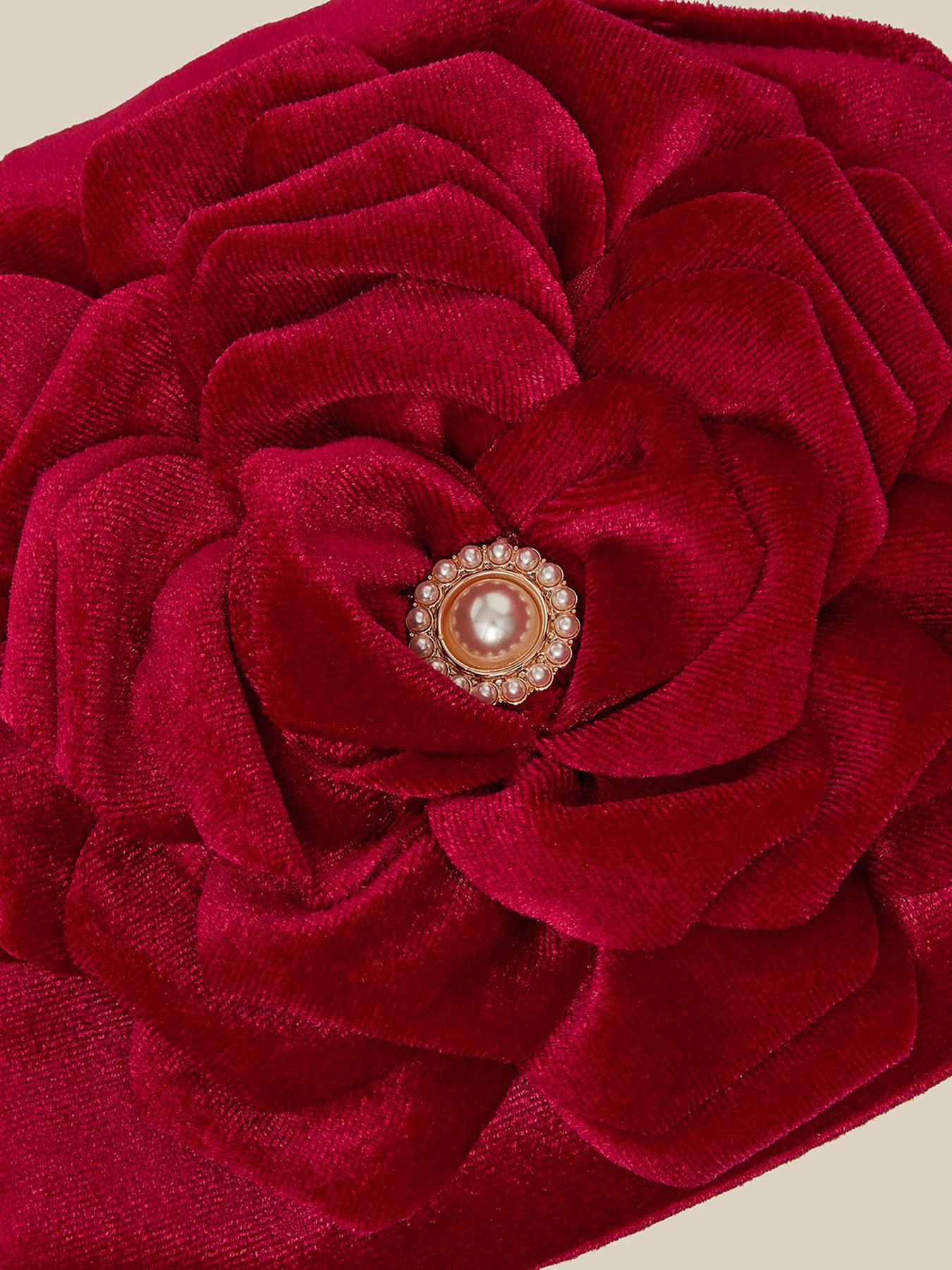 Image 4 of 4 of Monsoon Girls Leila Velvet Rose Bag - Red