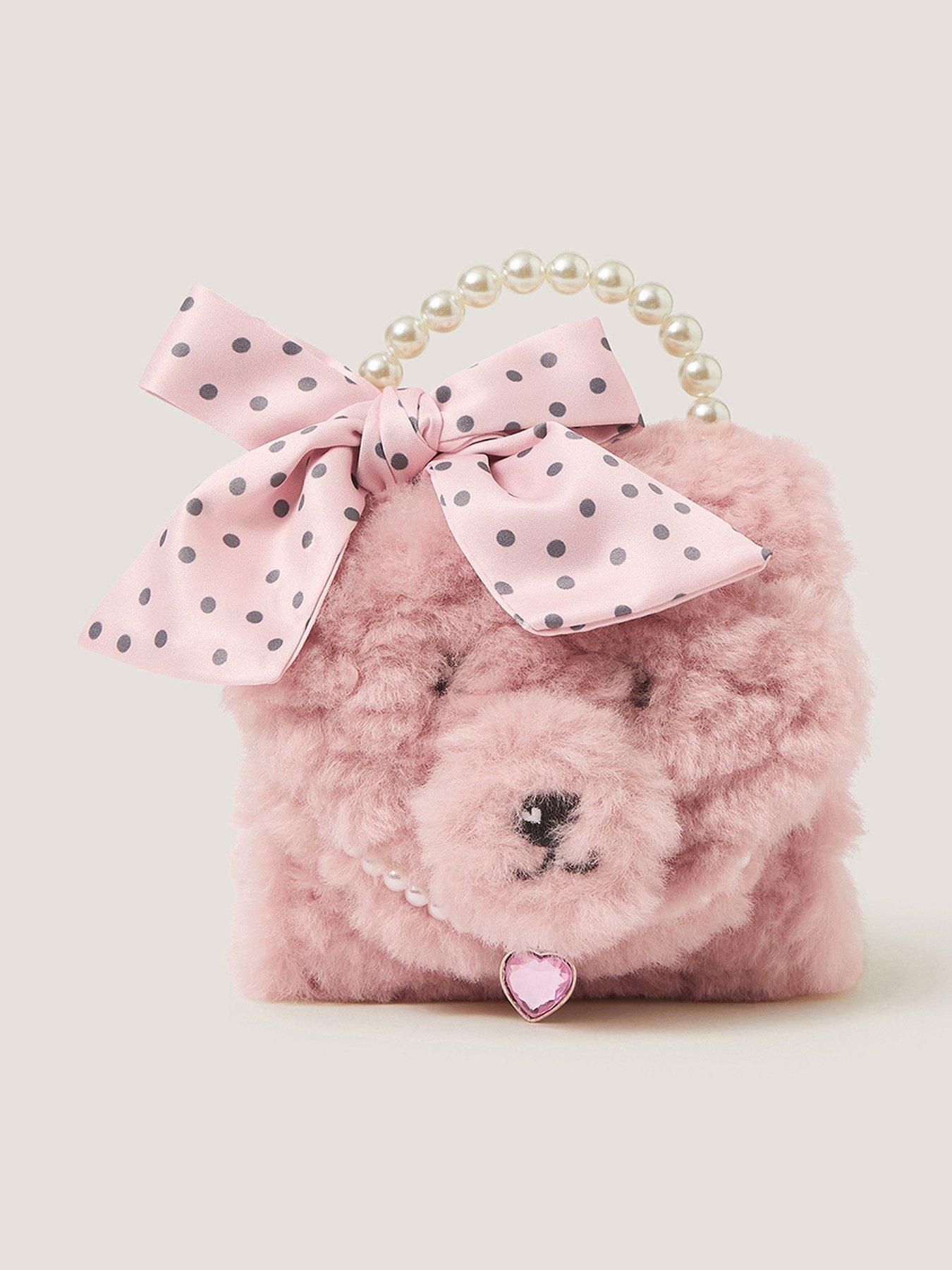 Image 1 of 4 of Monsoon Girls Fluffy Poodle Bag - Pink