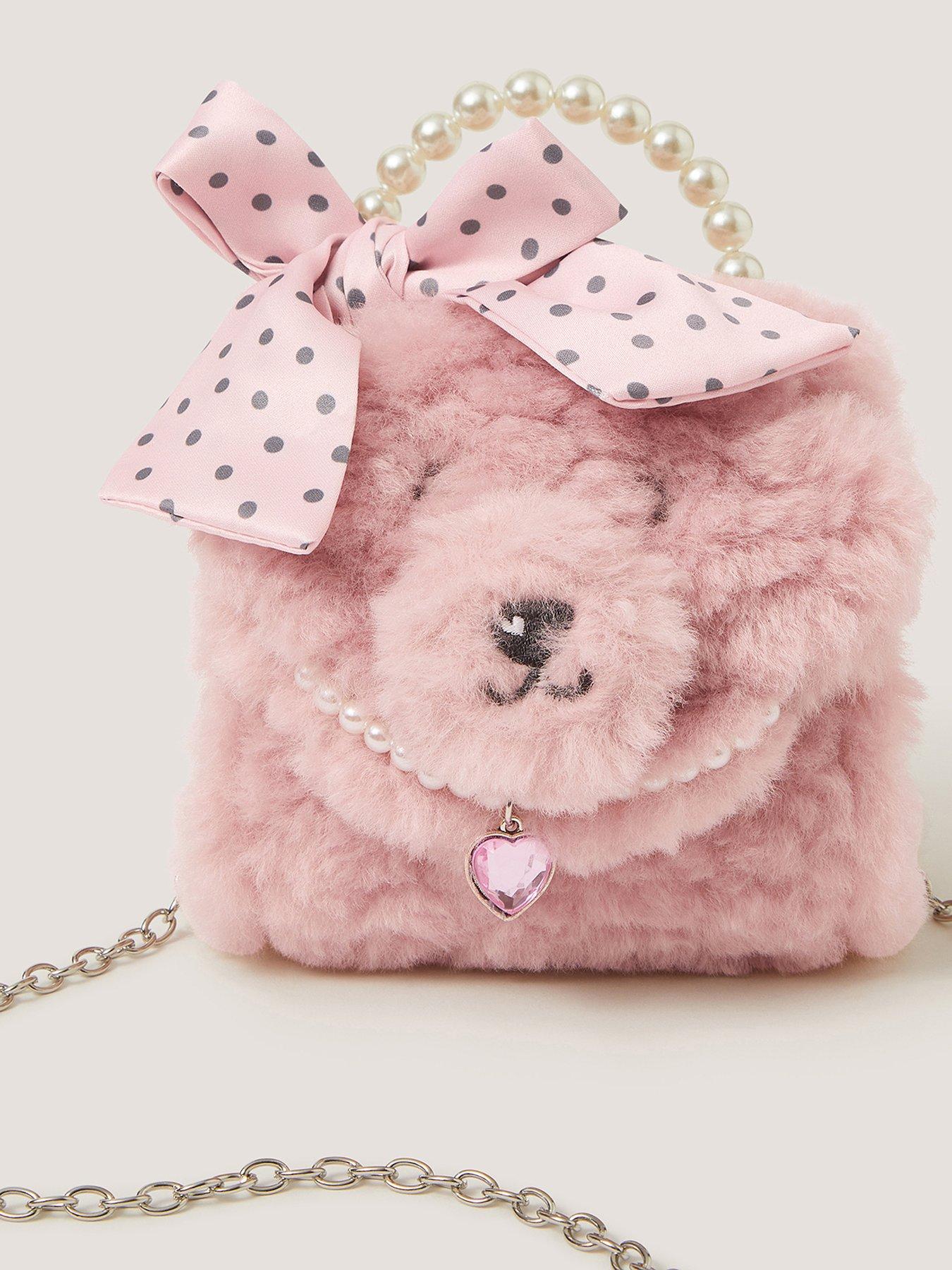 Image 3 of 4 of Monsoon Girls Fluffy Poodle Bag - Pink