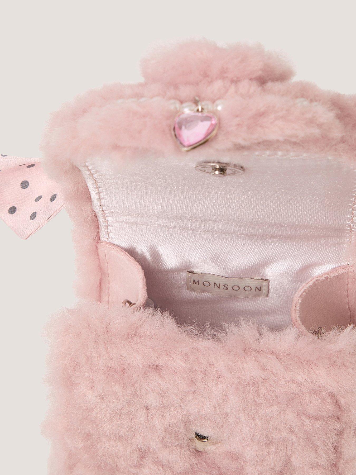 Image 4 of 4 of Monsoon Girls Fluffy Poodle Bag - Pink