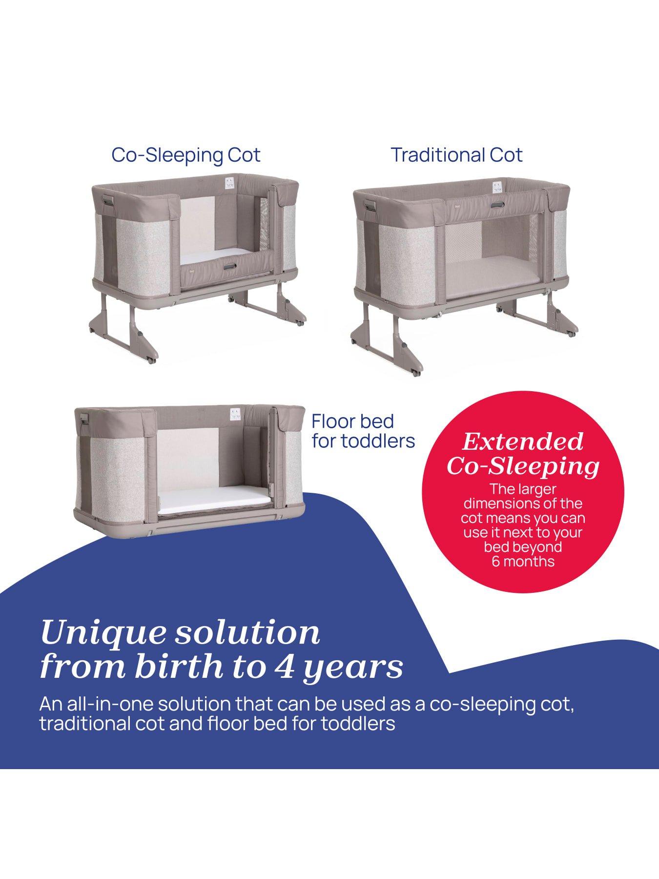 Image 4 of 6 of Chicco Next2Me Forever 3-in1 Bedside Cot, Co-Sleeping, Almond