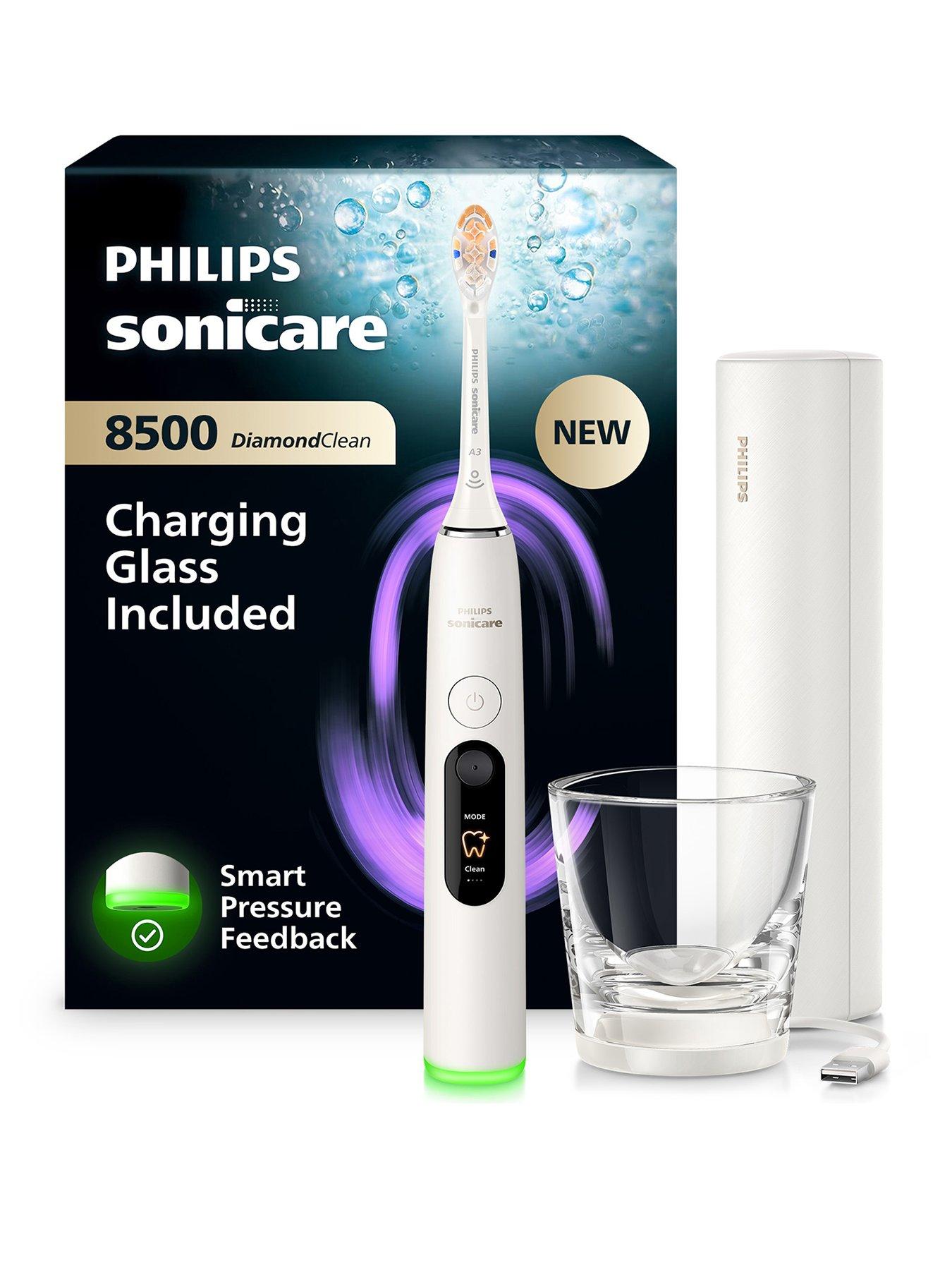 Image 1 of 8 of Philips Philips Sonicare Next-Generation DiamondClean 8500 Electric Toothbrush - Smart Pressure Feedback, 18 Settings, Powder White, HX8513/11