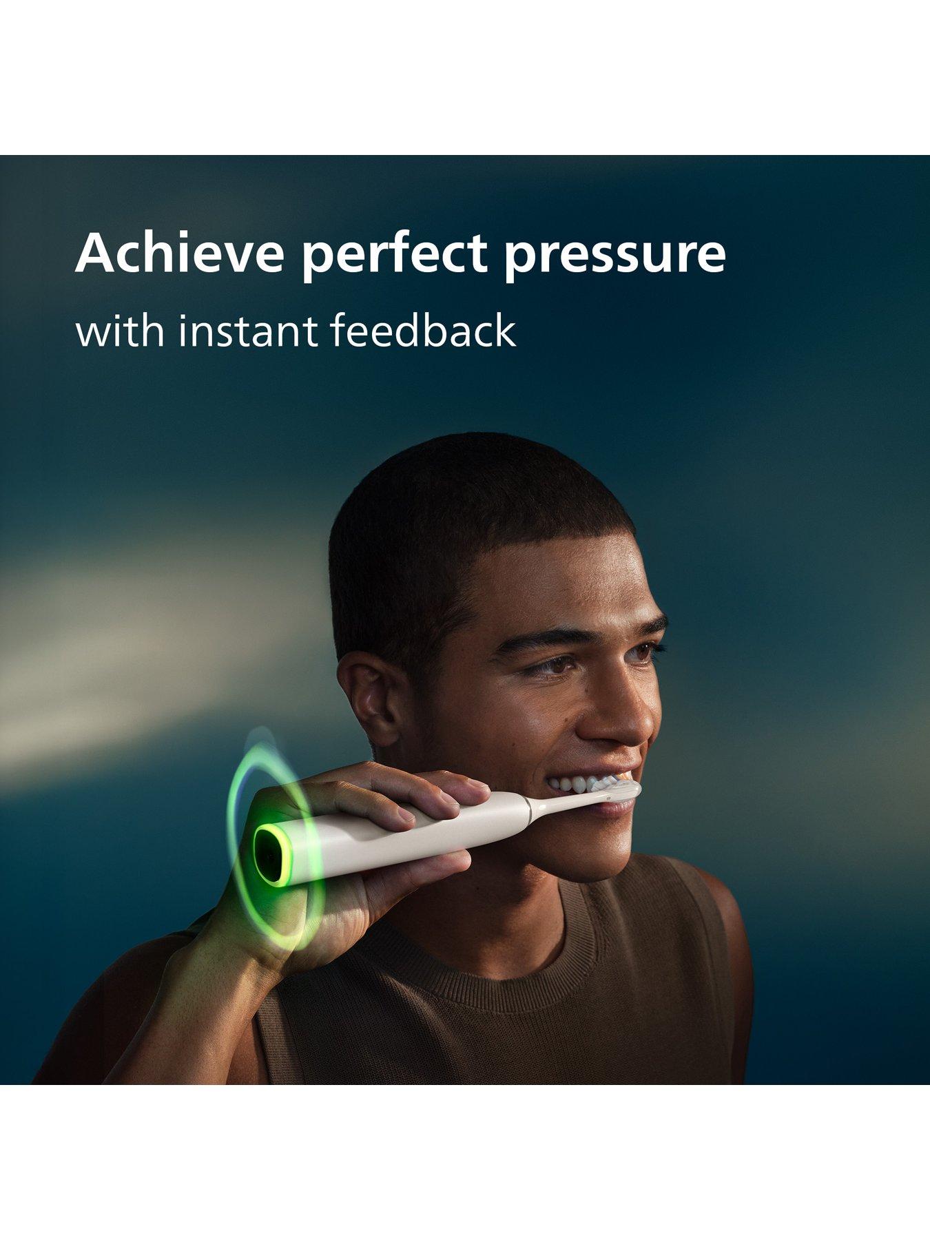 Image 5 of 8 of Philips Philips Sonicare Next-Generation DiamondClean 8500 Electric Toothbrush - Smart Pressure Feedback, 18 Settings, Powder White, HX8513/11