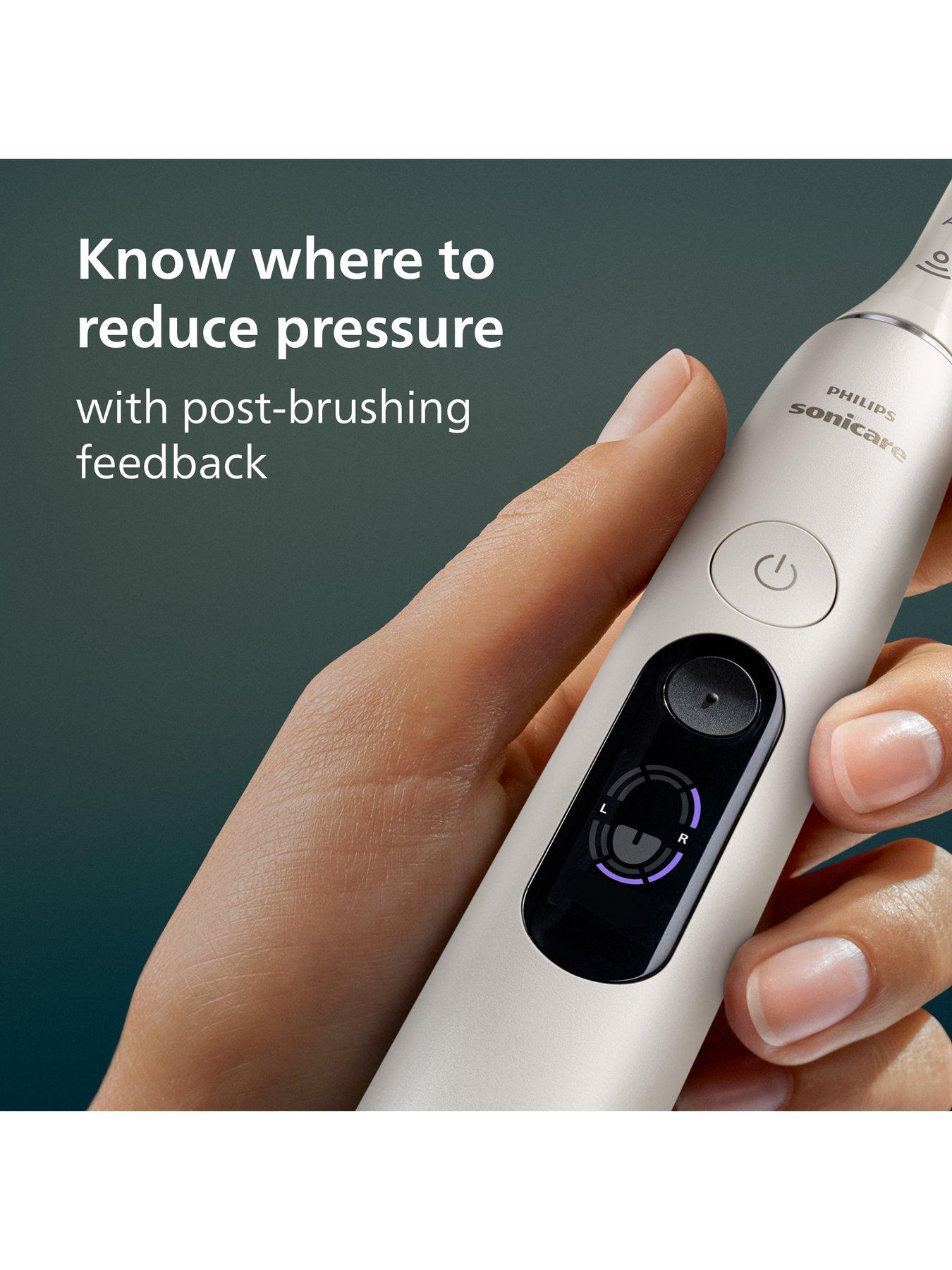 Image 7 of 8 of Philips Philips Sonicare Next-Generation DiamondClean 8500 Electric Toothbrush - Smart Pressure Feedback, 18 Settings, Powder White, HX8513/11
