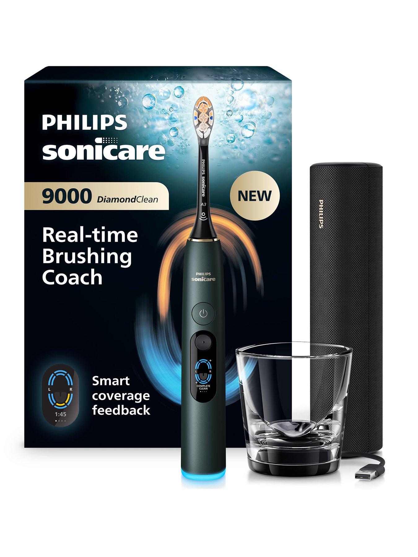 Image 1 of 8 of Philips Philips Sonicare Next-Generation DiamondClean 9000 Electric Toothbrush - Smart Coverage Feedback, Smart Pressure Feedback, 21 Settings, Midnight Green, HX9213/84