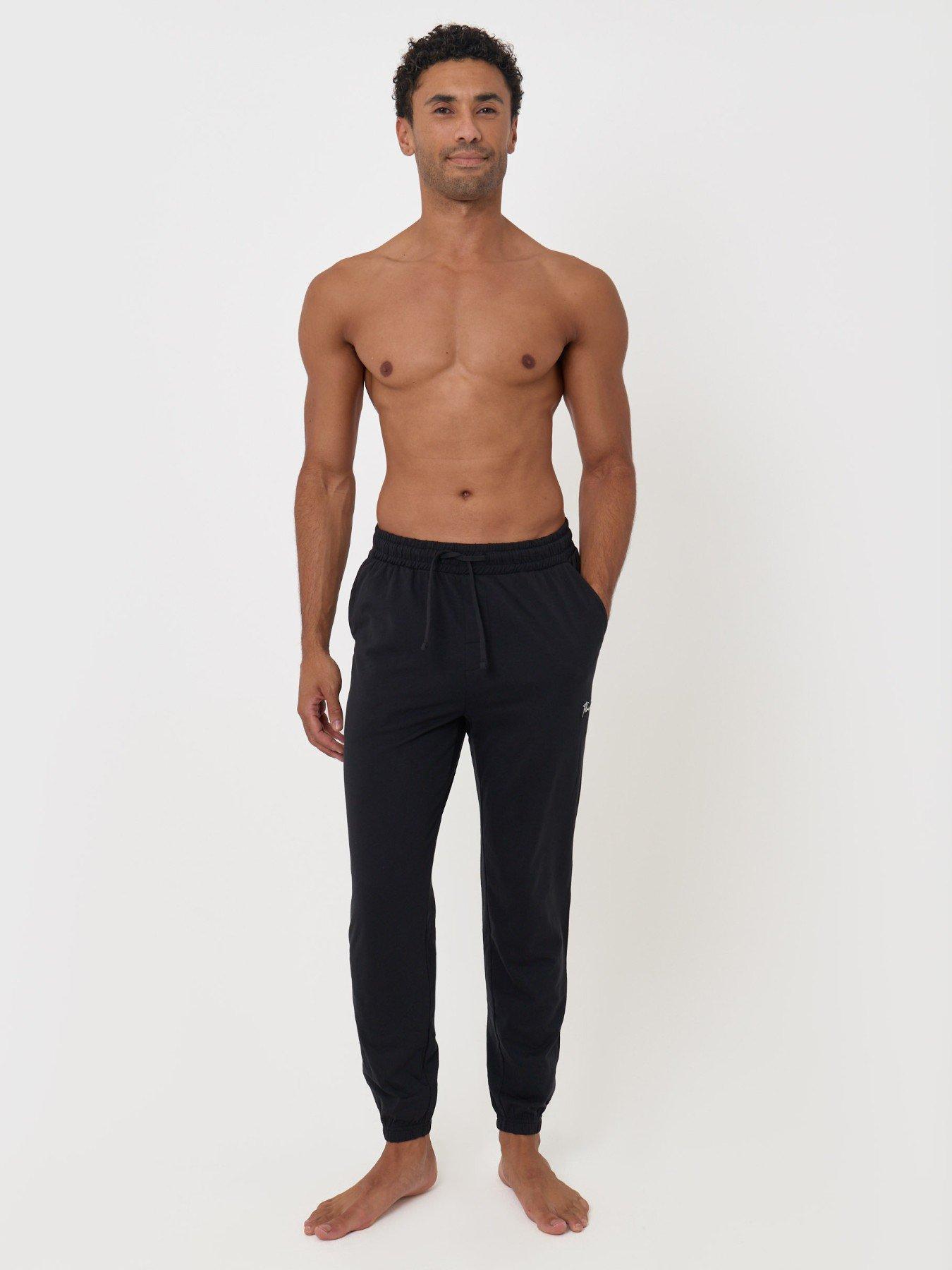 Image 4 of 5 of Threadbare Mens 2 Pack Jersey Drawcord Cuffed Joggers - Black/Navy