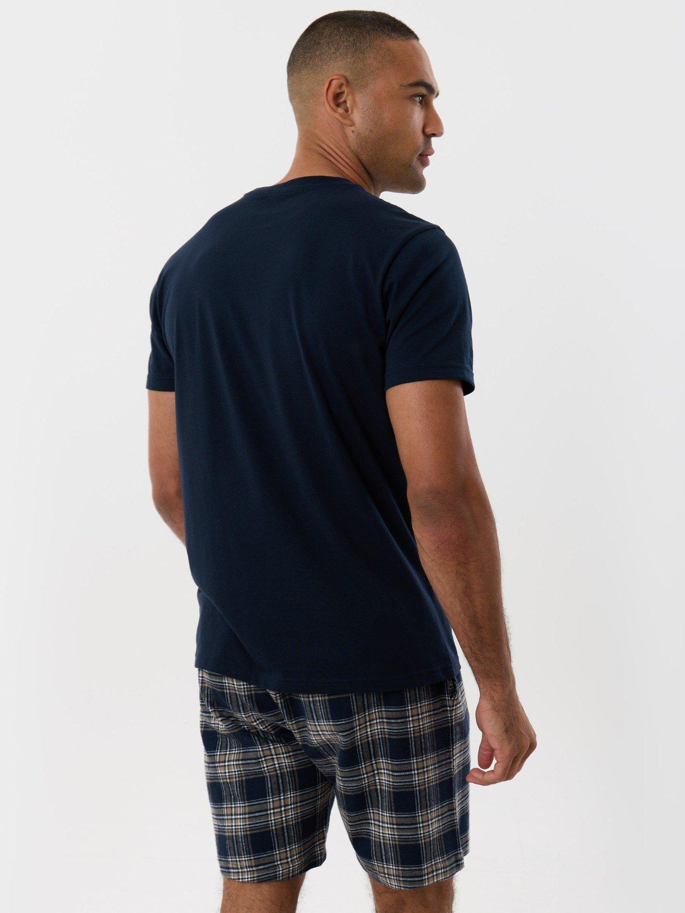 Image 2 of 4 of Threadbare Mens Cotton-Rich Check Pyjama Set - Navy