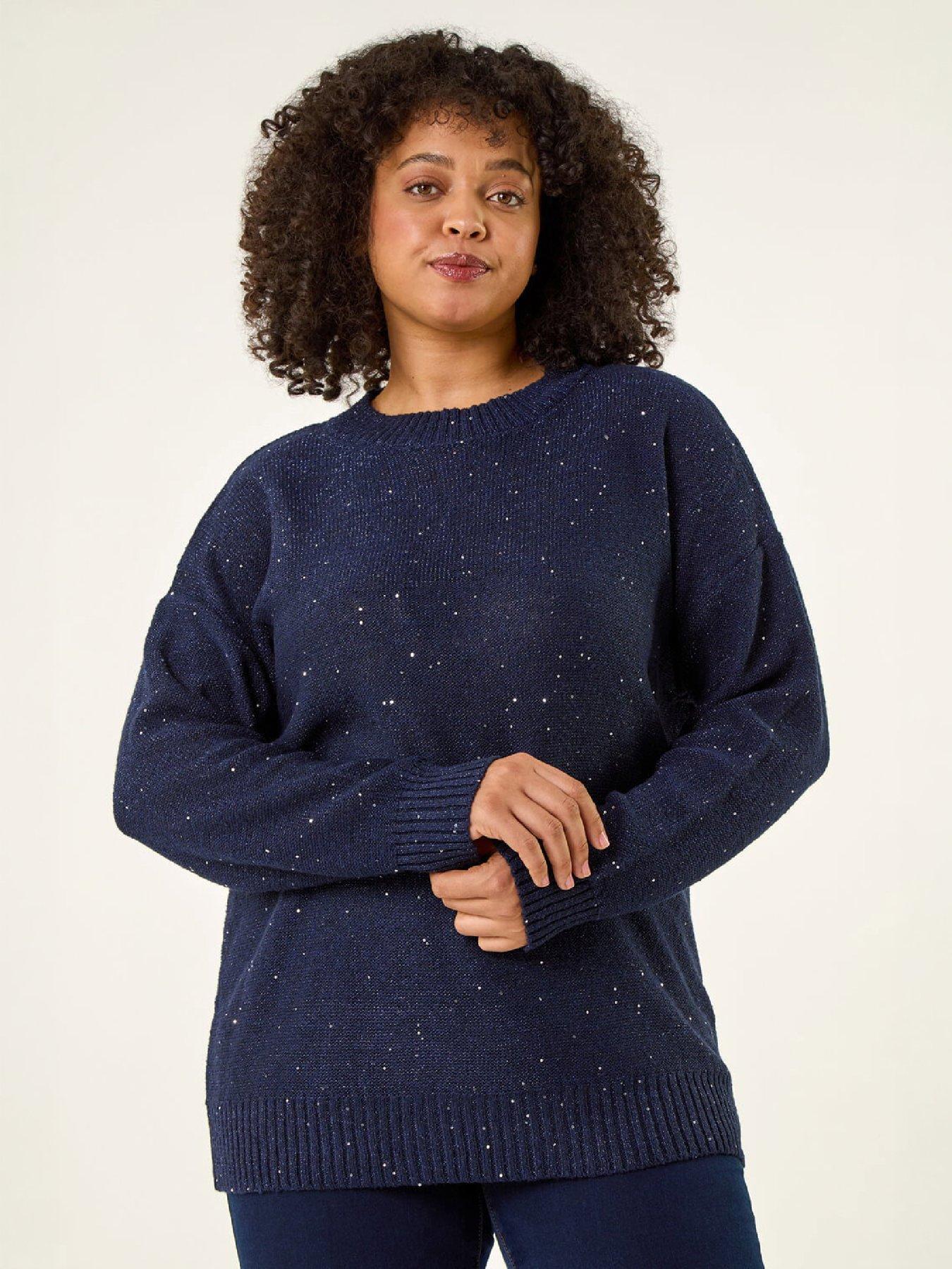 Image 2 of 4 of Roman Curve Hotfix Longline Knit Jumper