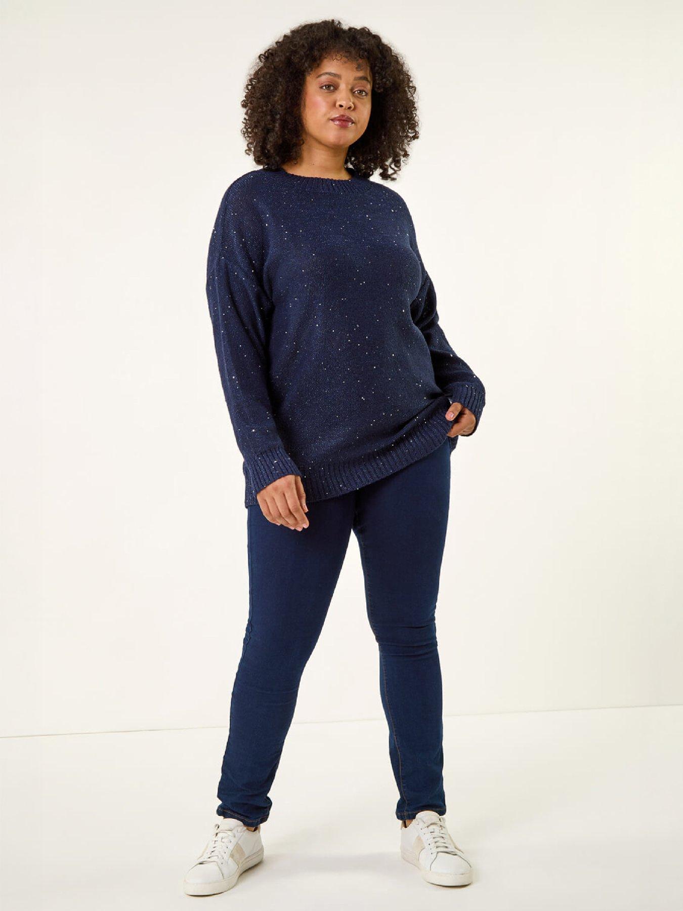 Image 3 of 4 of Roman Curve Hotfix Longline Knit Jumper