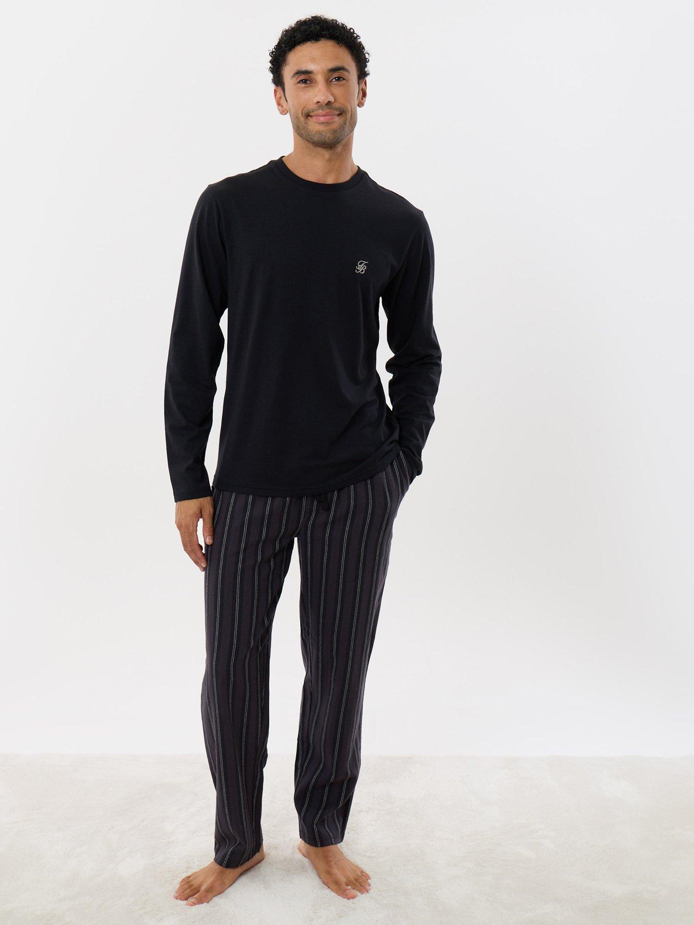 Image 3 of 5 of Threadbare Mens Threadbare Long Sleeve Jersey Stripe Pyjama Set - Multi