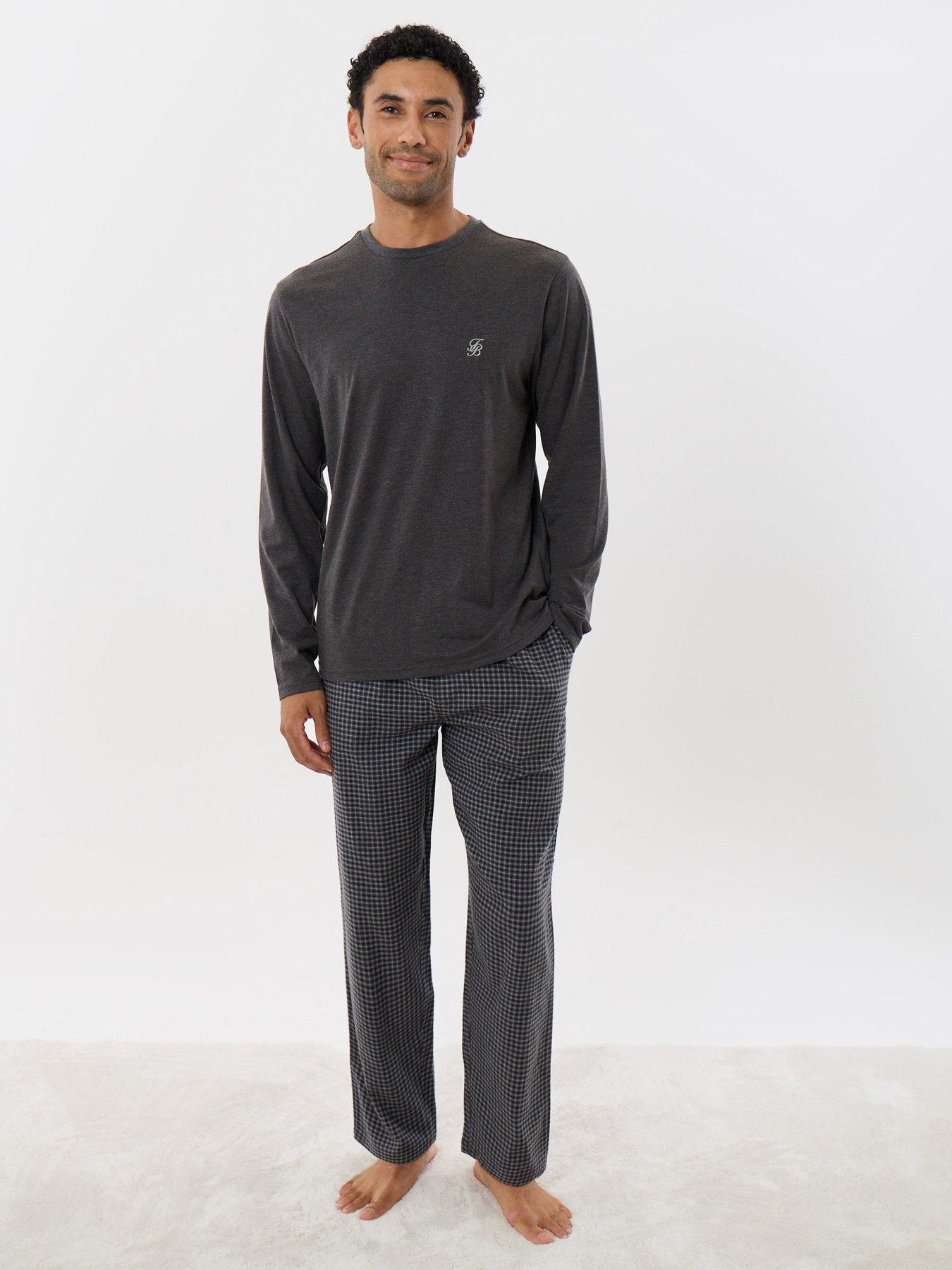 Image 1 of 4 of Threadbare Mens Lansdown Cotton-Rich Pyjama Set - Grey