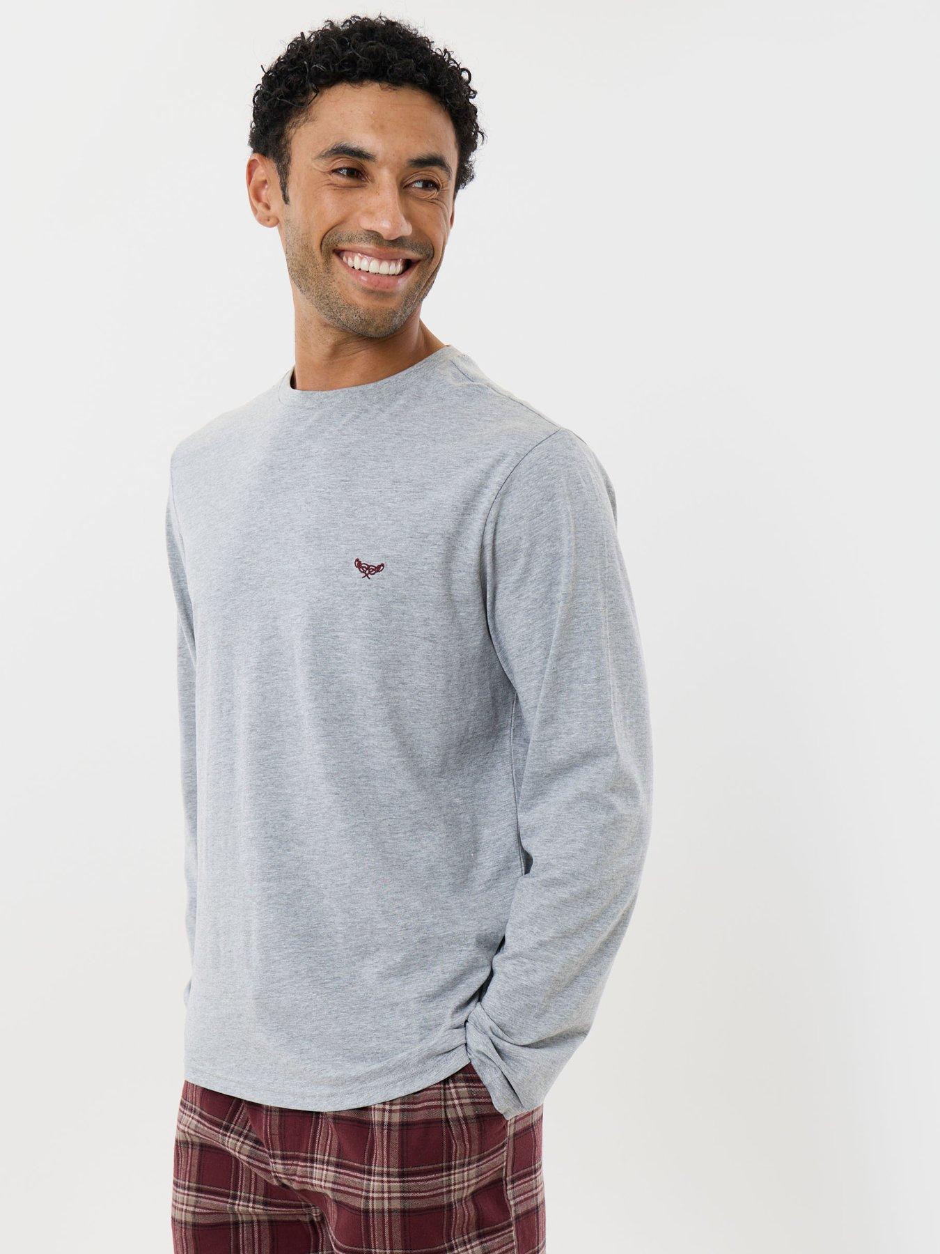 Image 2 of 4 of Threadbare Mens Top &amp; Flannel Trousers Pyjama Set - Grey