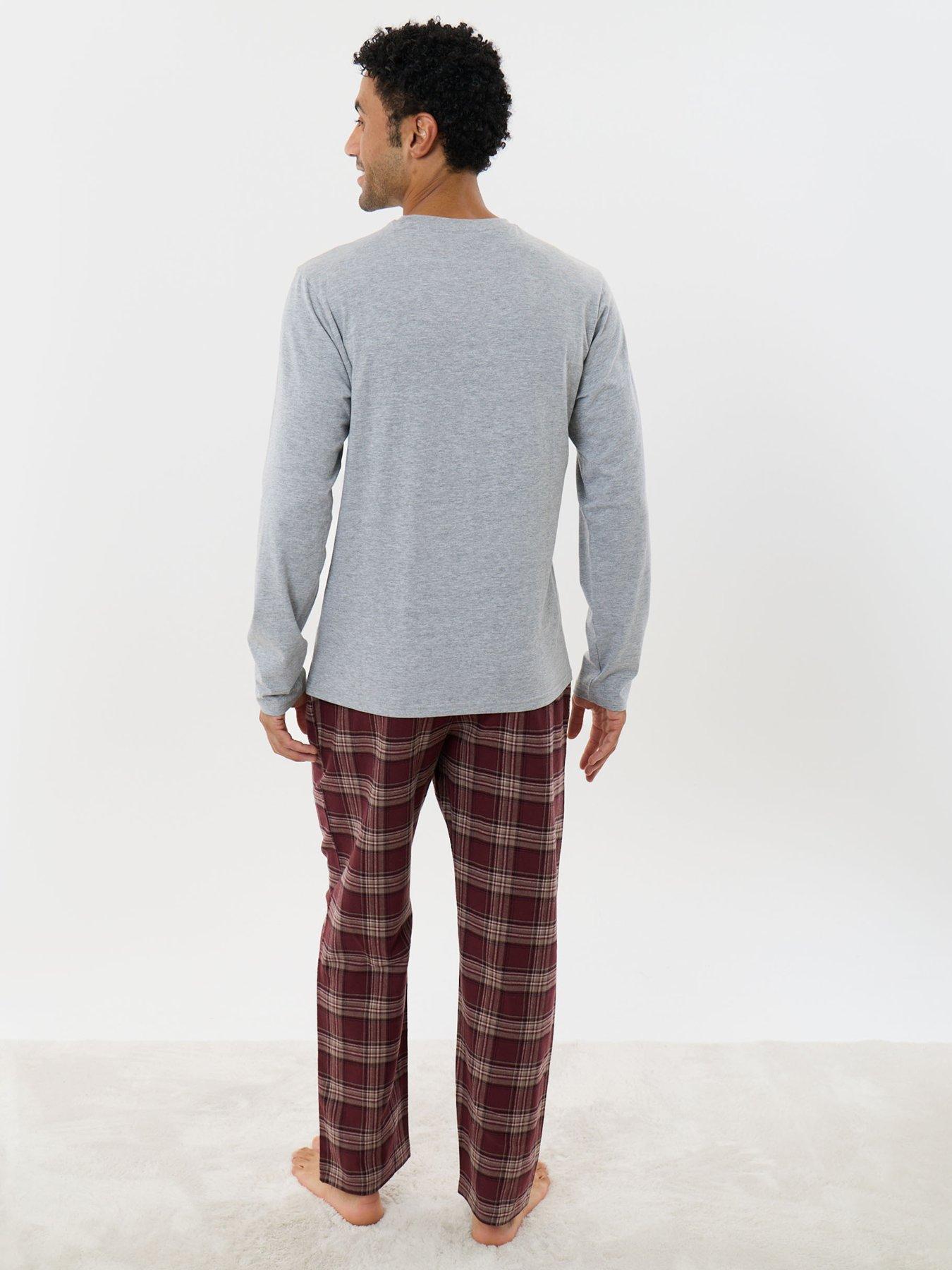 Image 3 of 4 of Threadbare Mens Top &amp; Flannel Trousers Pyjama Set - Grey