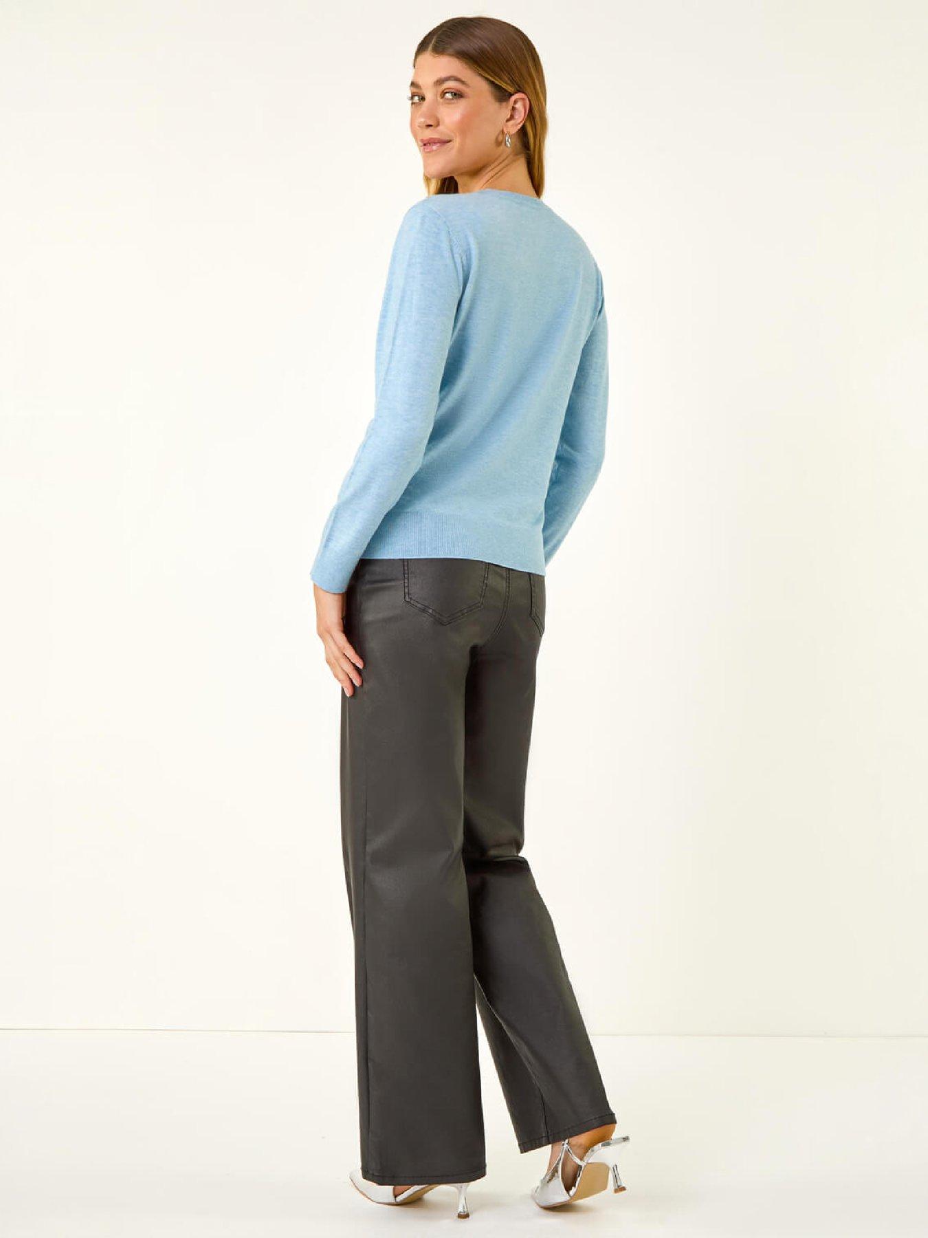 Image 3 of 4 of Roman V-neck Flower Hotfix Jumper