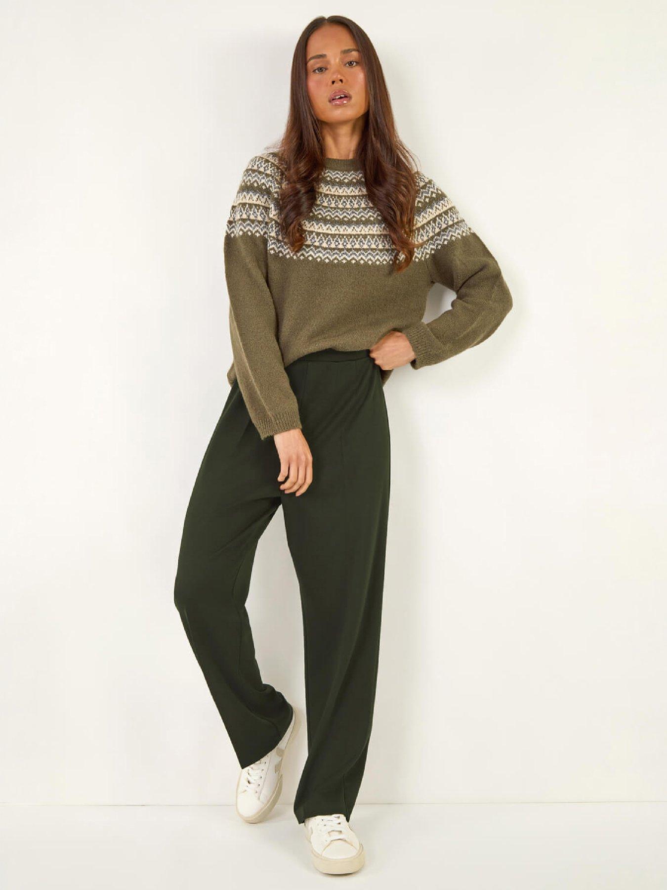 Image 1 of 4 of Roman Petite Straight Leg Ponte Stretch Trouser